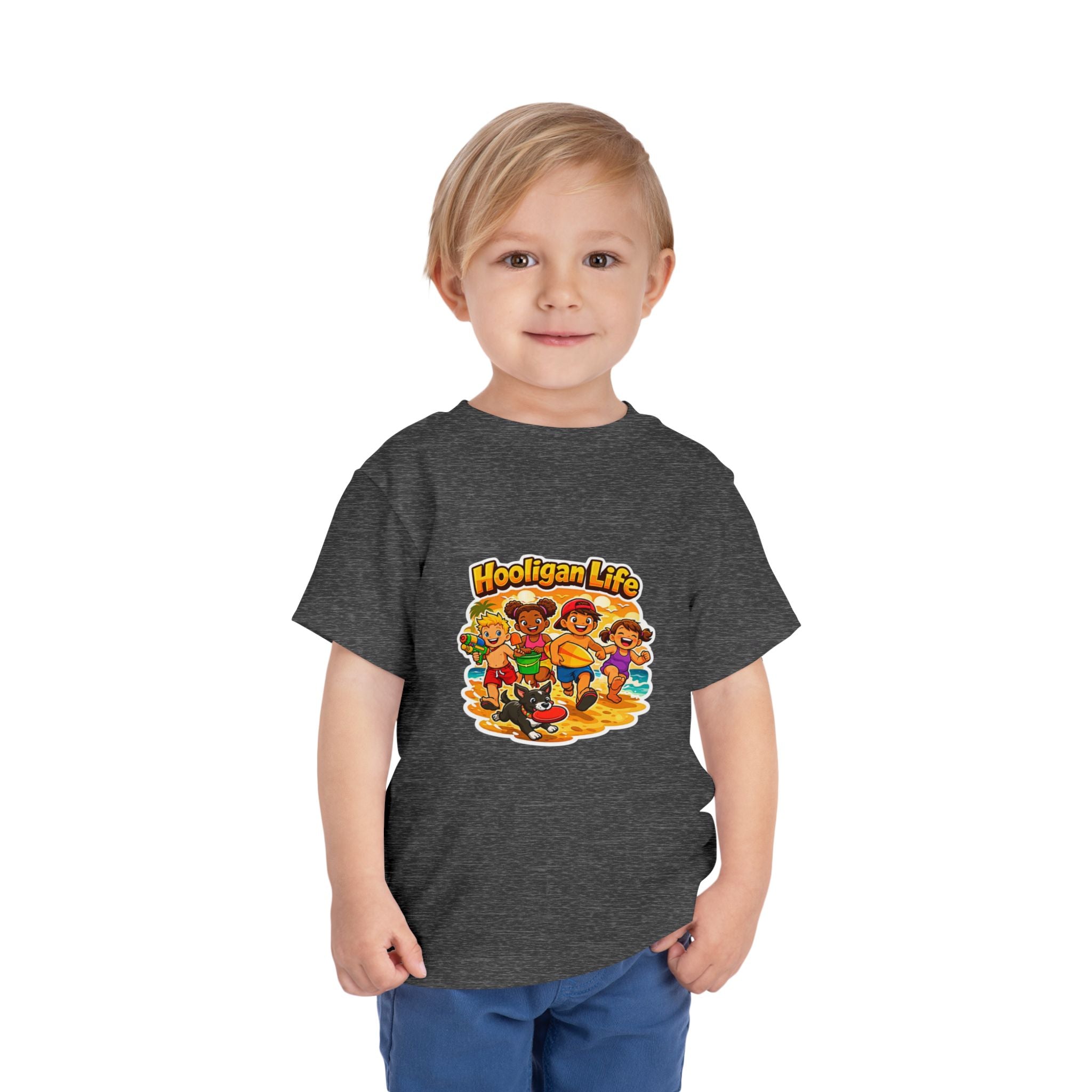 Hooligan Life Toddler Tee — Playful Beach Kids Graphic Shirt