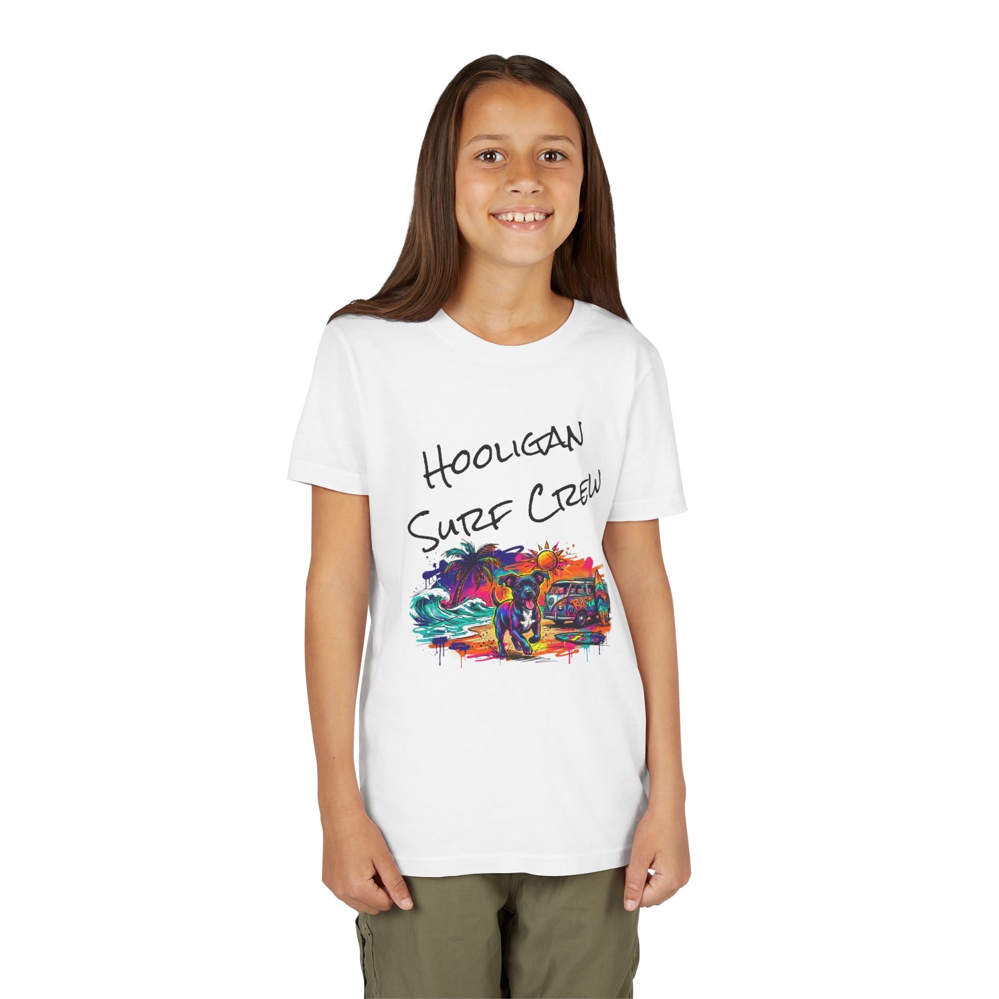 Hooligan Surf Crew Youth Tee — Tropical Surf Street Art Beach Vibe