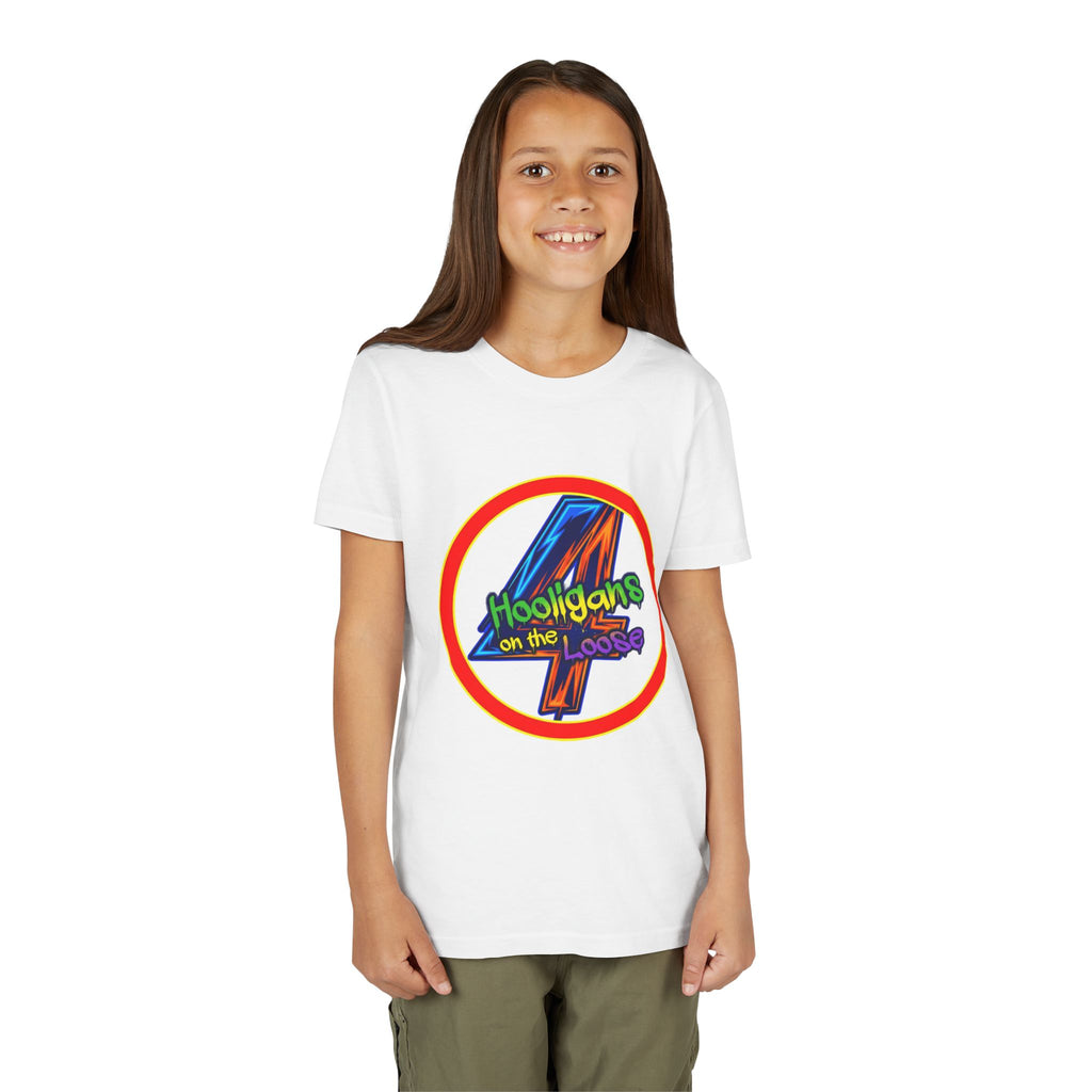 4 Hooligans on the Loose Logo Youth Tee — Fun Hooligan Life Shirt