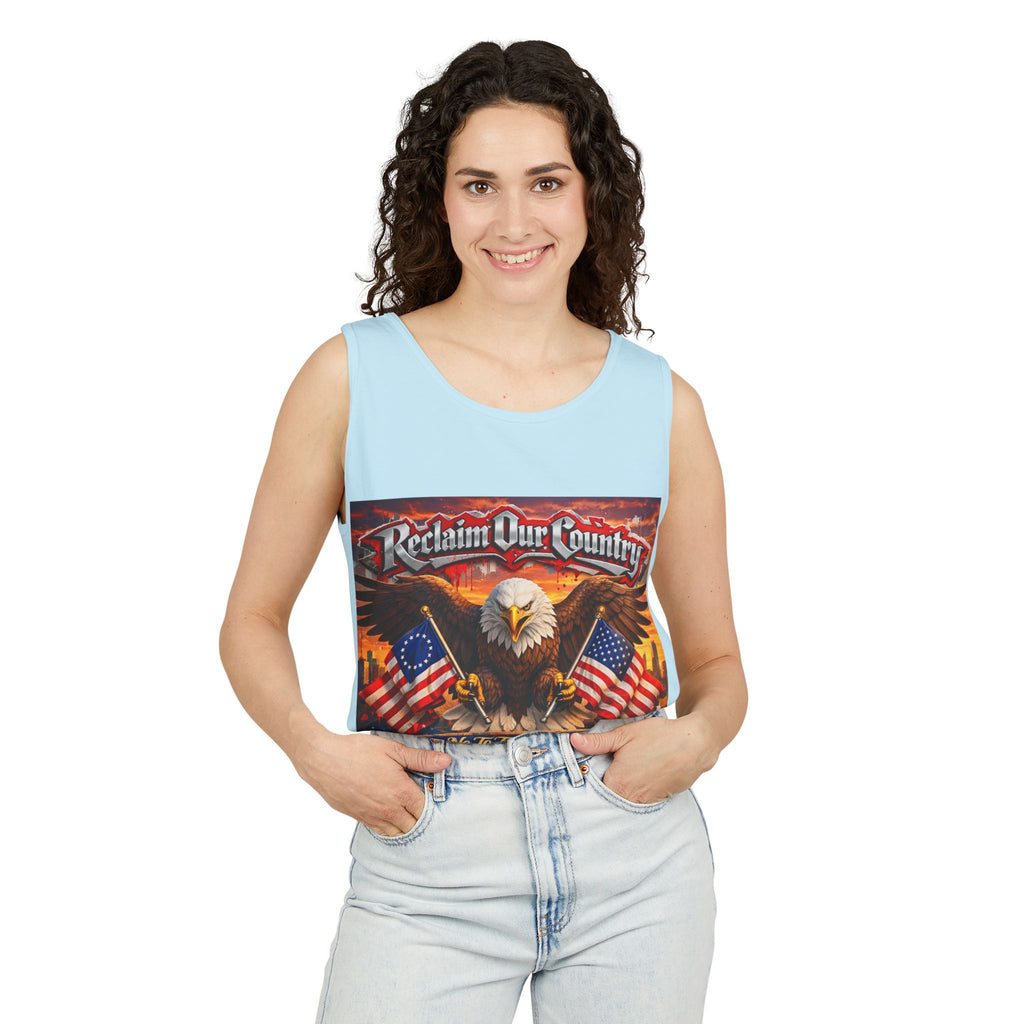 Reclaim Our Country Eagle Tank Top – Patriotic 1776 American Flag Tank