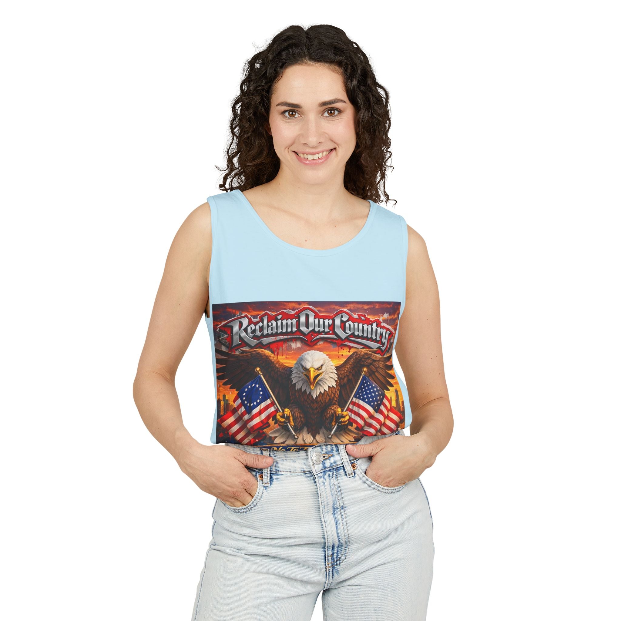 Reclaim Our Country Eagle Tank Top – Patriotic 1776 American Flag Tank