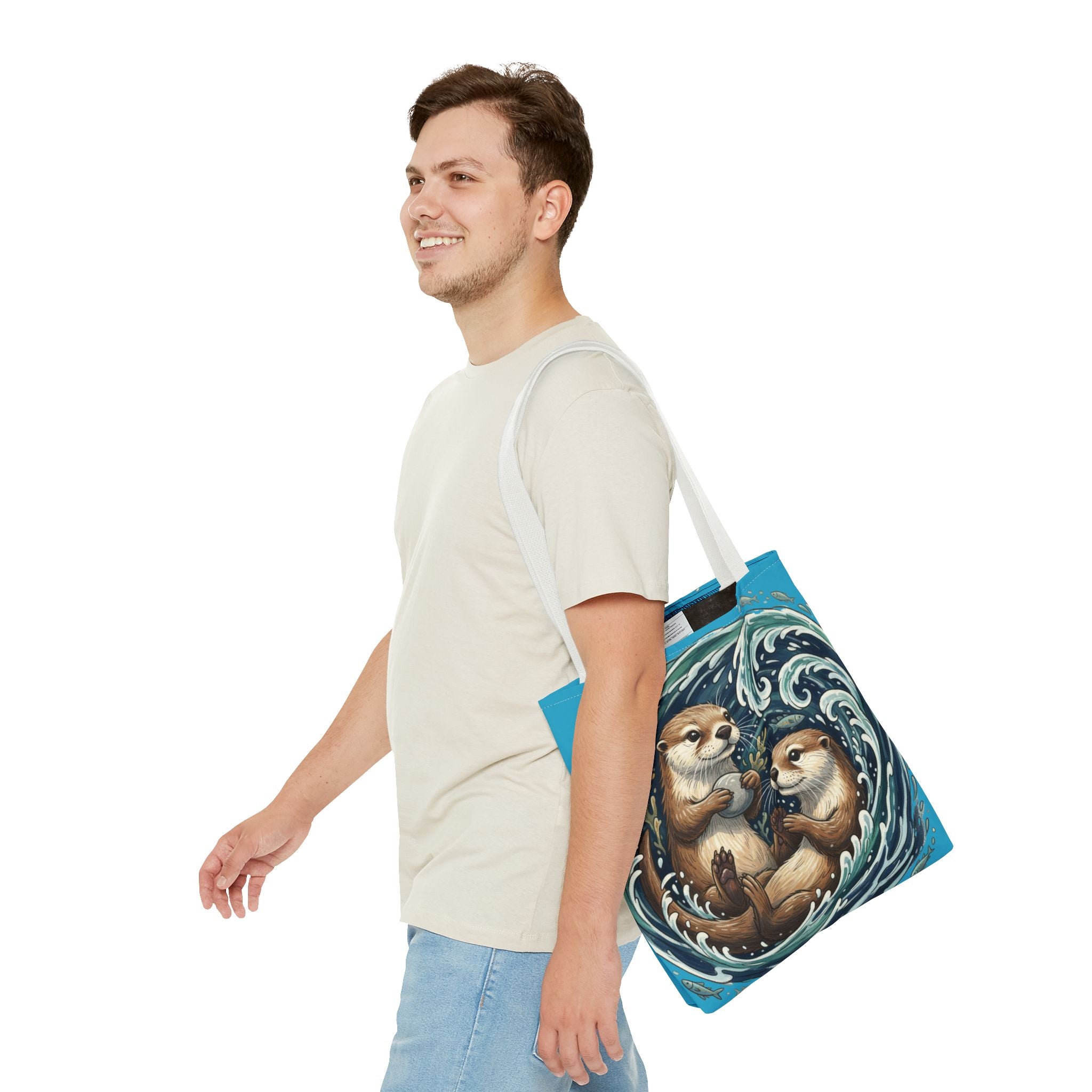 Otter Love Tote Bag – Cute Ocean Animal Canvas Tote