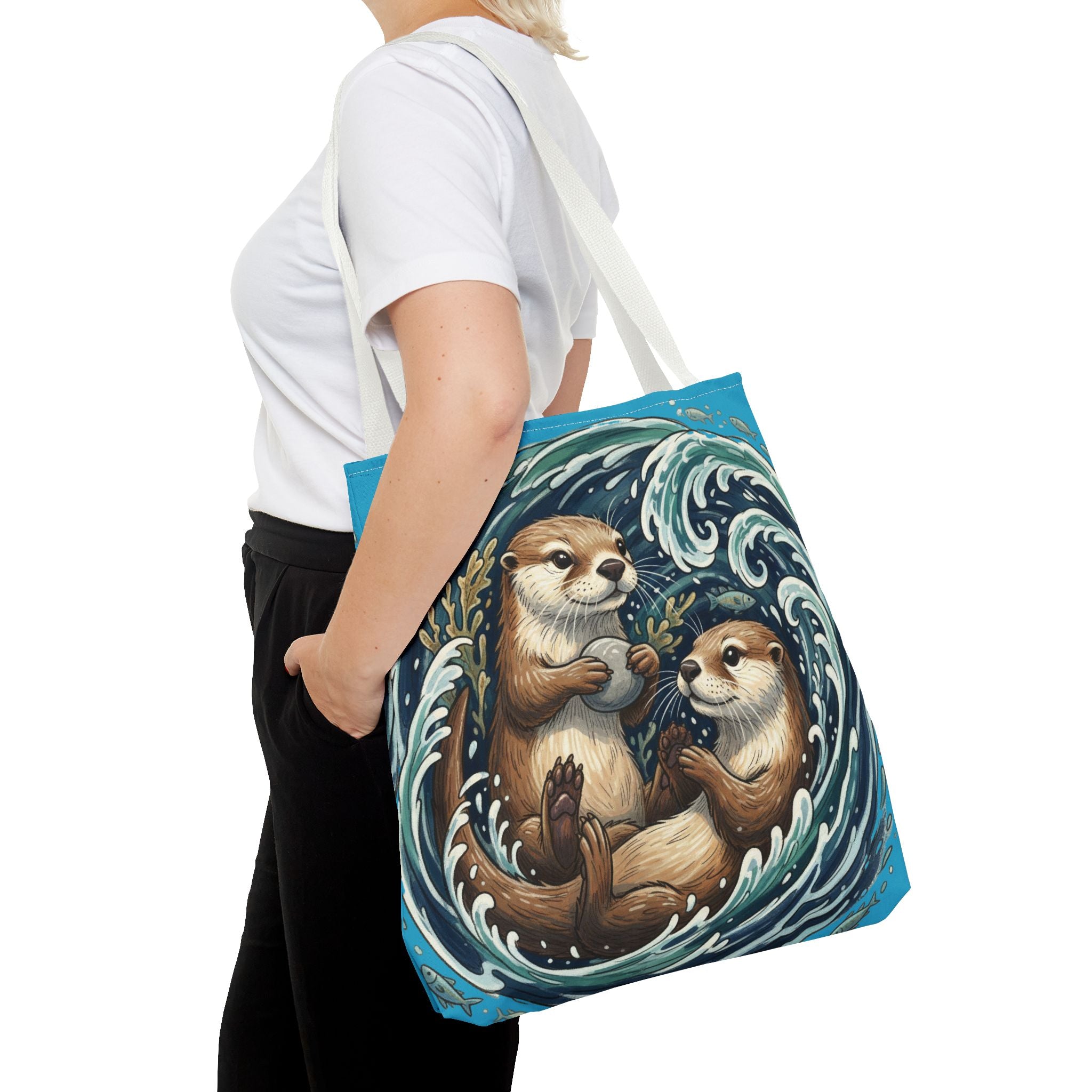 Otter Love Tote Bag – Cute Ocean Animal Canvas Tote