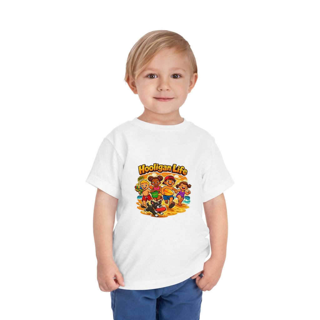 Hooligan Life Toddler Tee — Playful Beach Kids Graphic Shirt