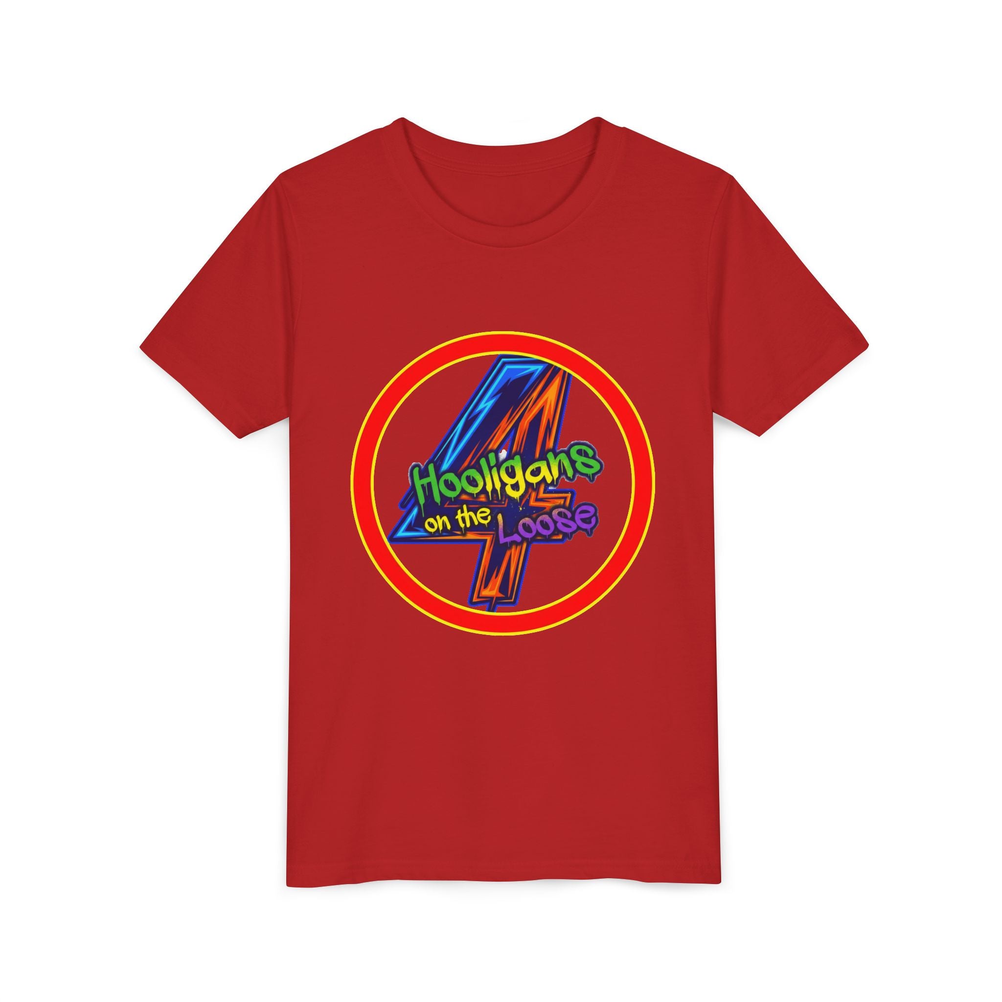 4 Hooligans on the Loose Logo Youth Tee — Fun Hooligan Life Shirt