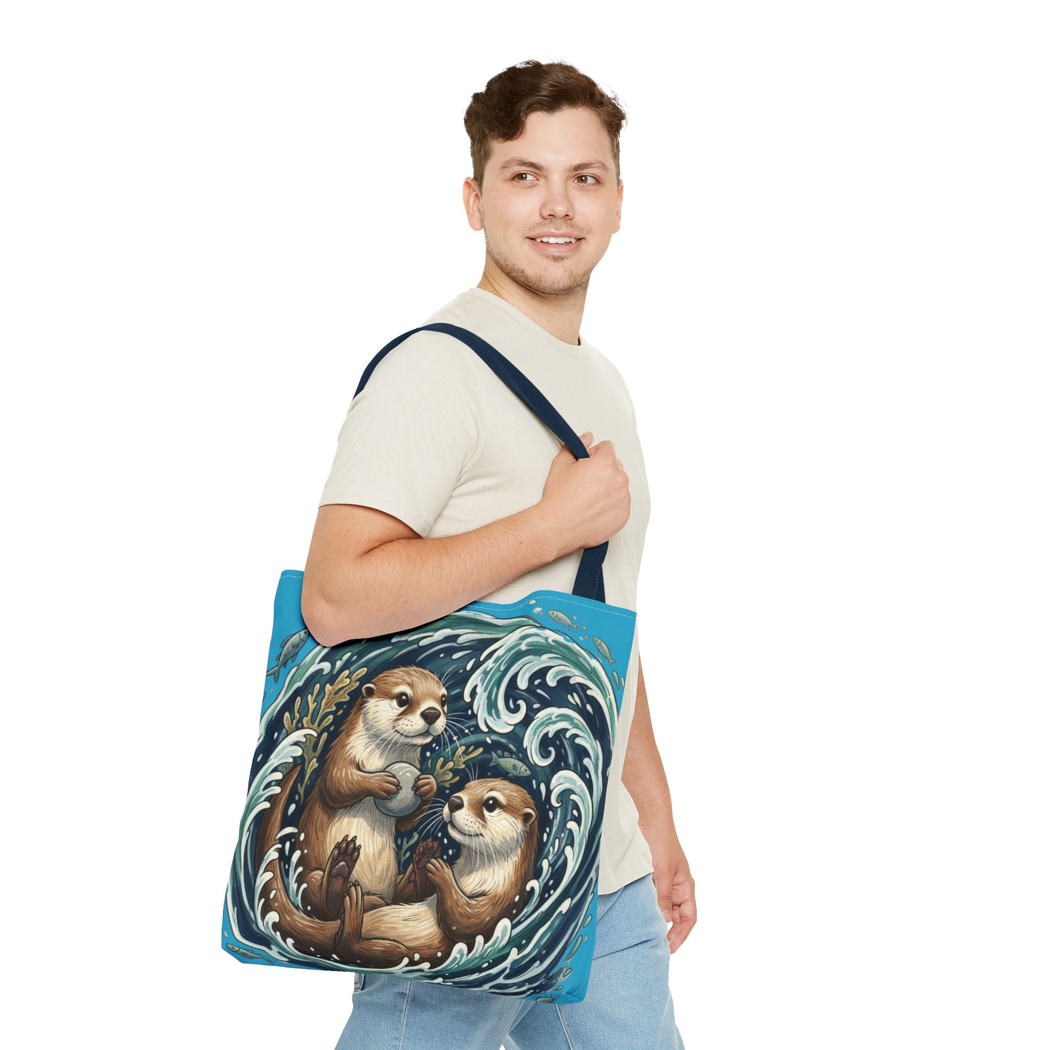 Otter Love Tote Bag – Cute Ocean Animal Canvas Tote