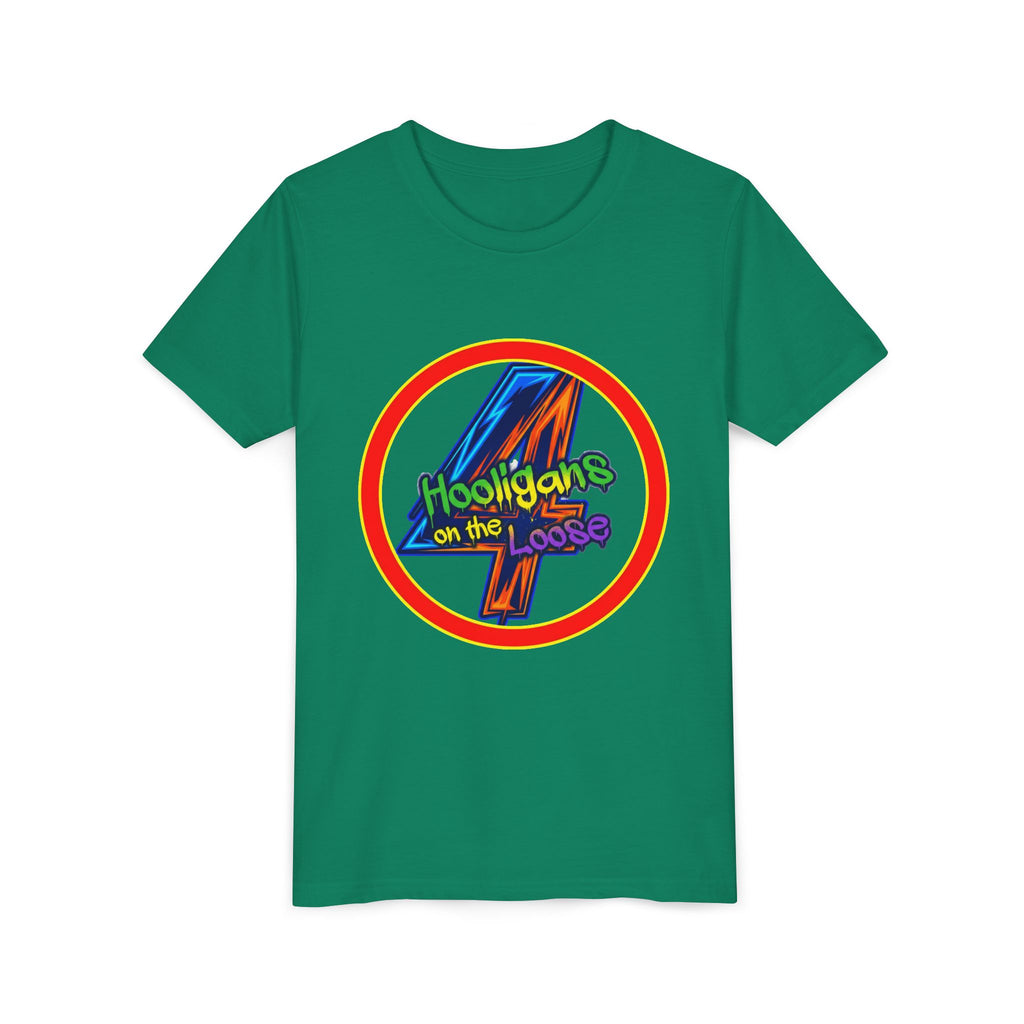 4 Hooligans on the Loose Logo Youth Tee — Fun Hooligan Life Shirt