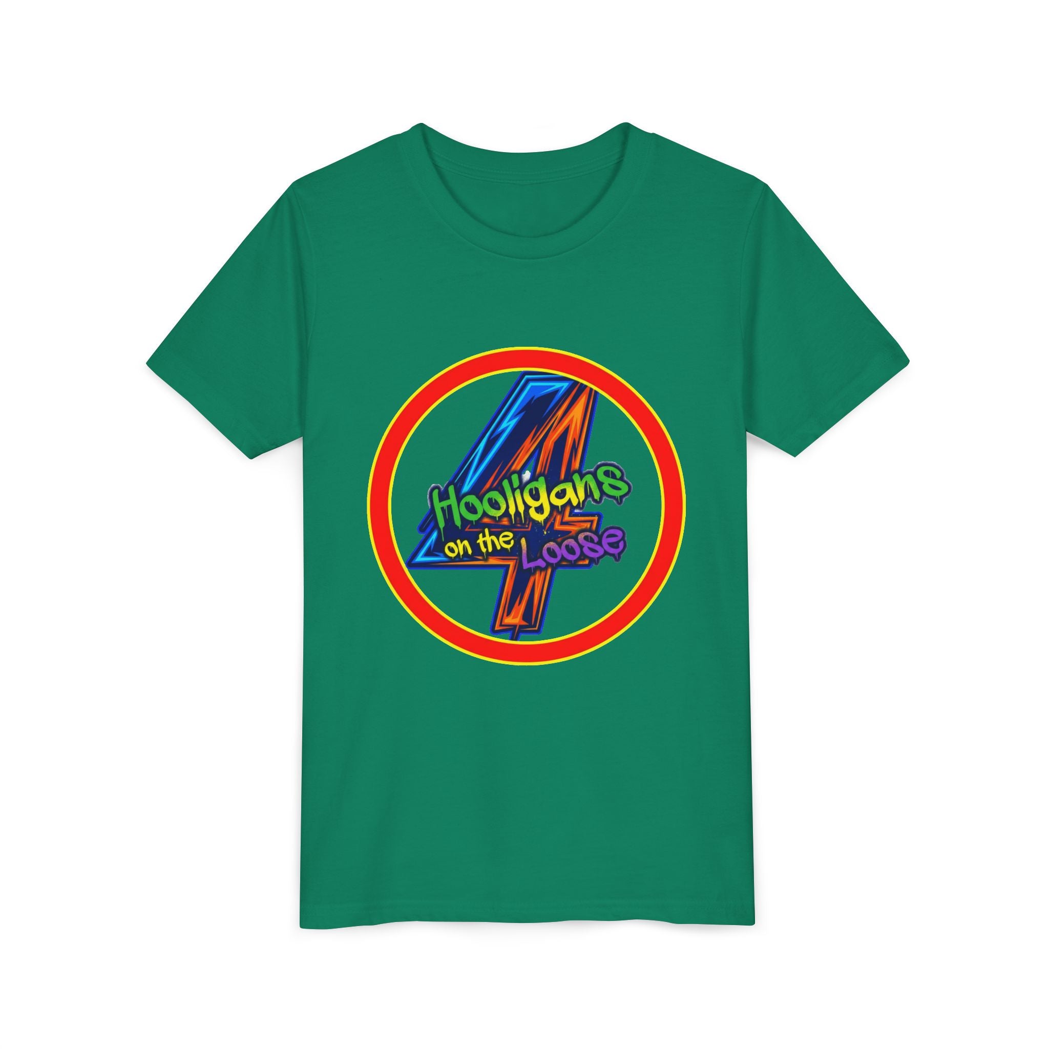 4 Hooligans on the Loose Logo Youth Tee — Fun Hooligan Life Shirt