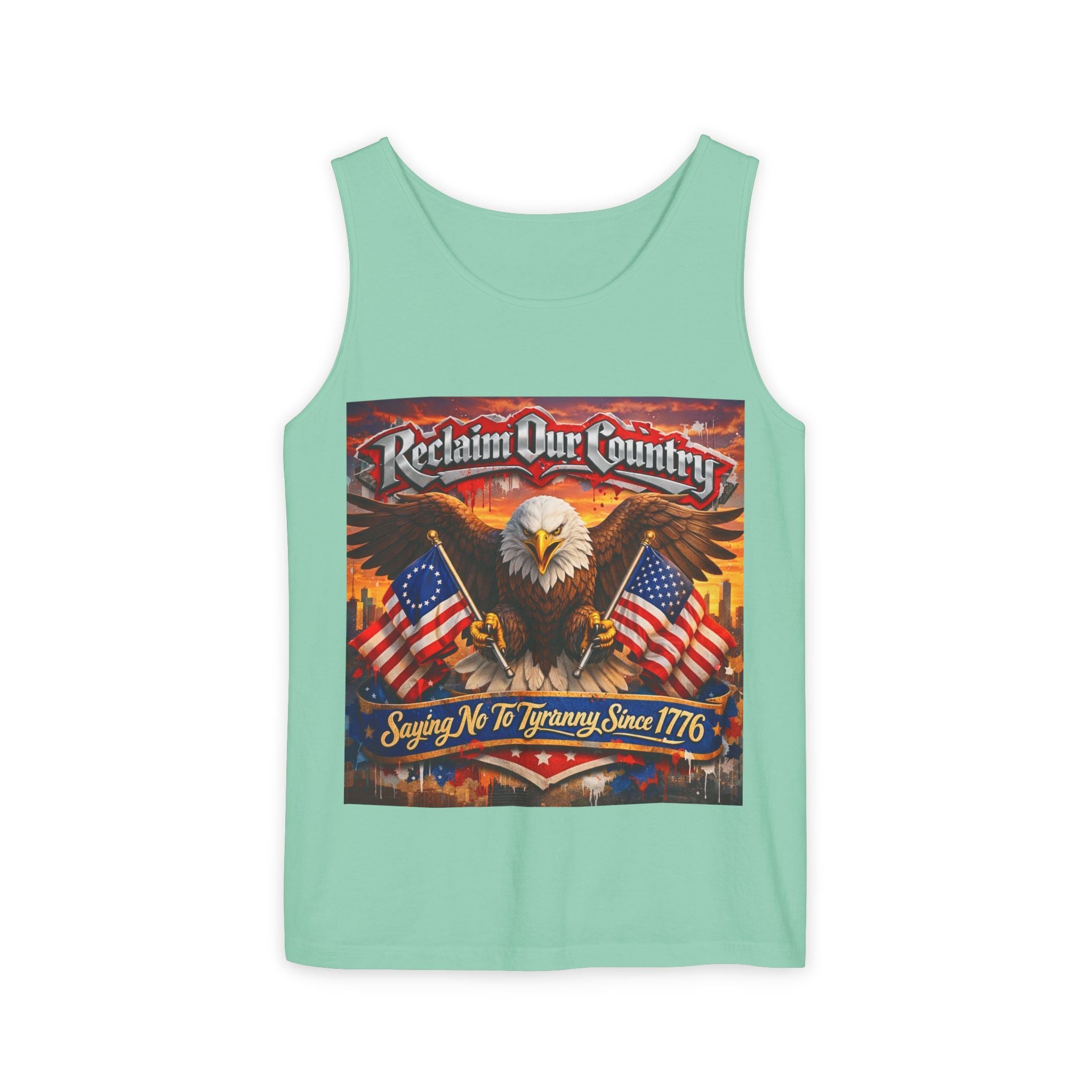 Reclaim Our Country Eagle Tank Top – Patriotic 1776 American Flag Tank