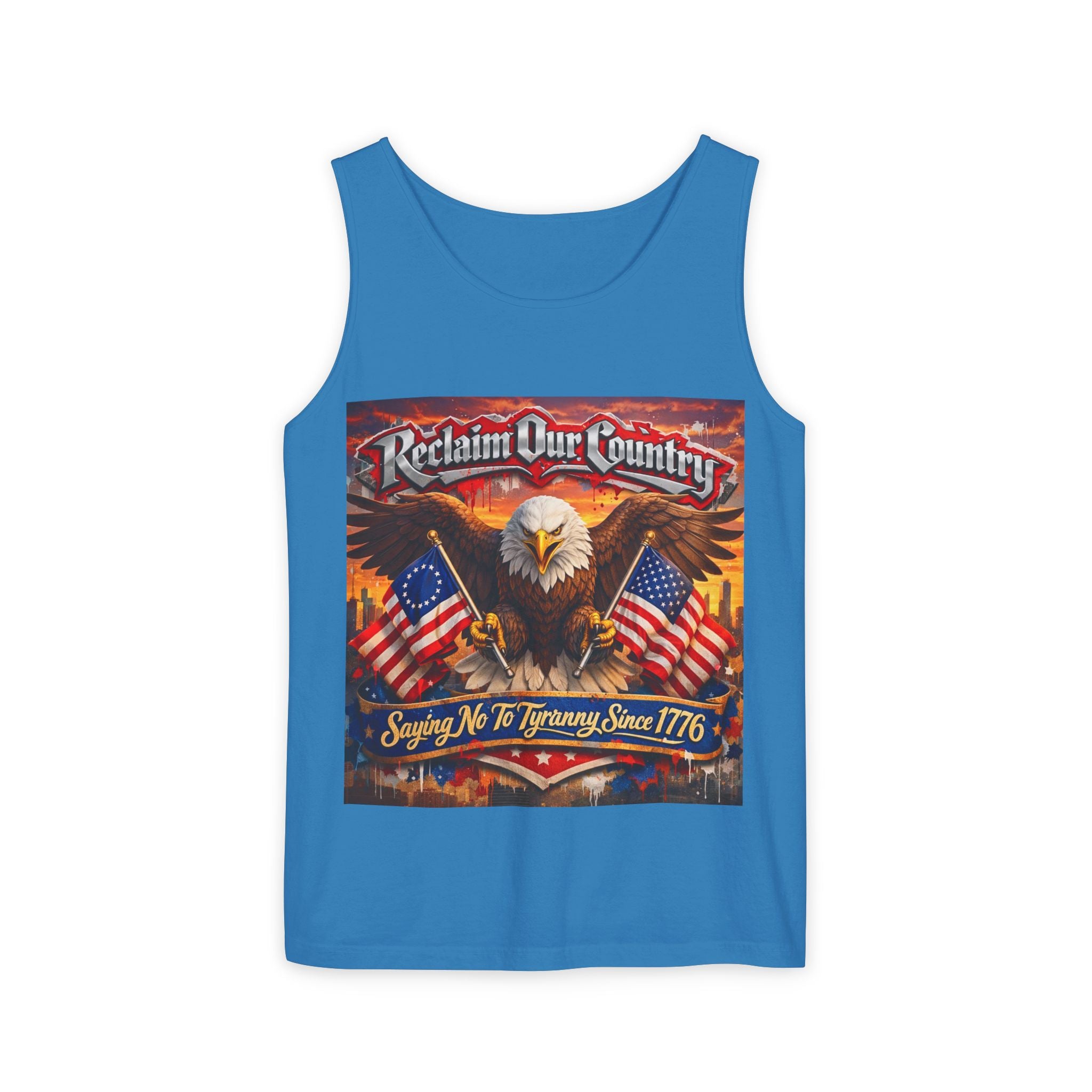 Reclaim Our Country Eagle Tank Top – Patriotic 1776 American Flag Tank