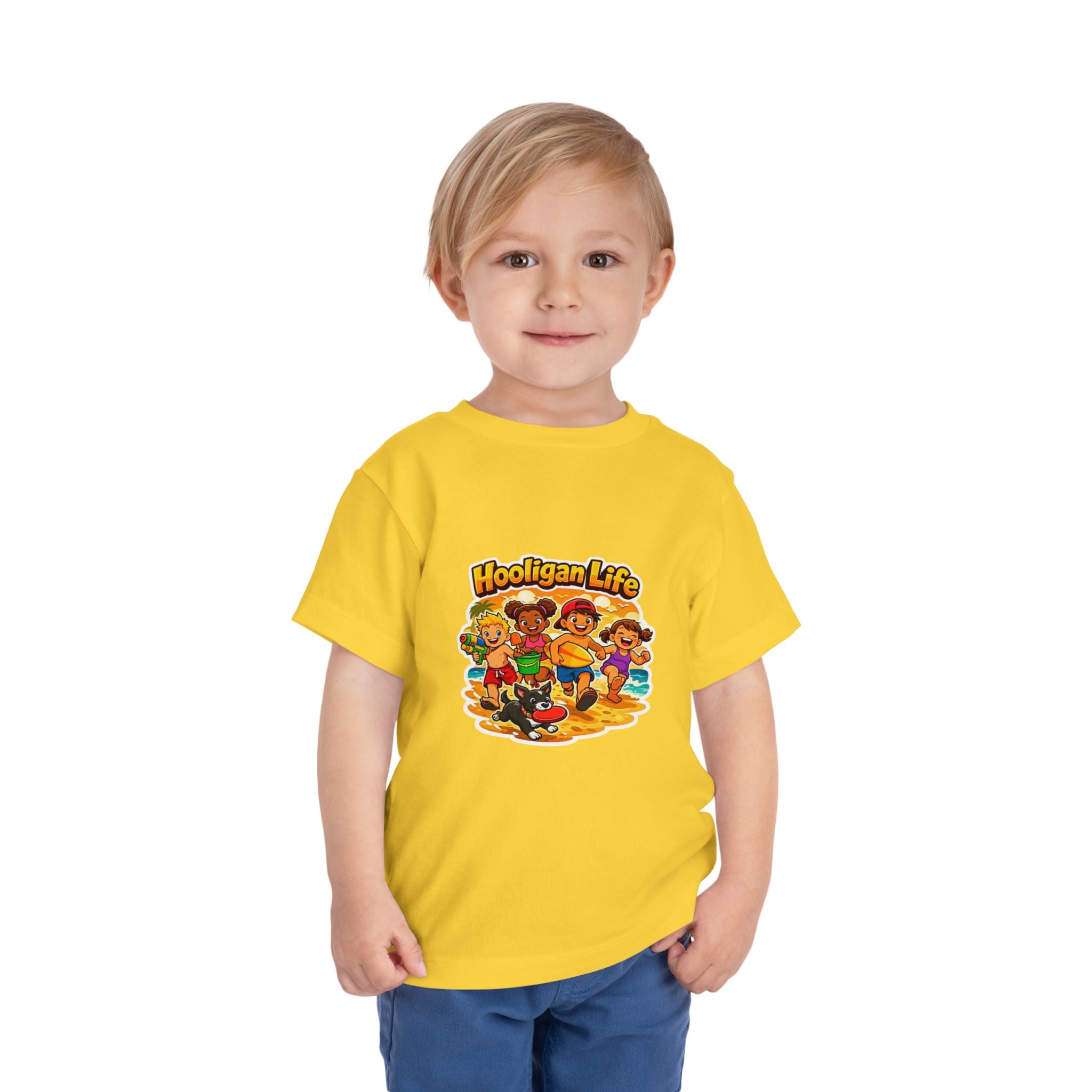 Hooligan Life Toddler Tee — Playful Beach Kids Graphic Shirt