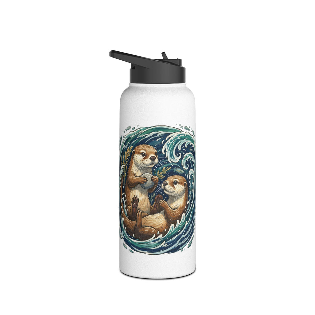 Otter Wave Stainless Steel Water Bottle — Cute Aquatic Animal Travel Bottle