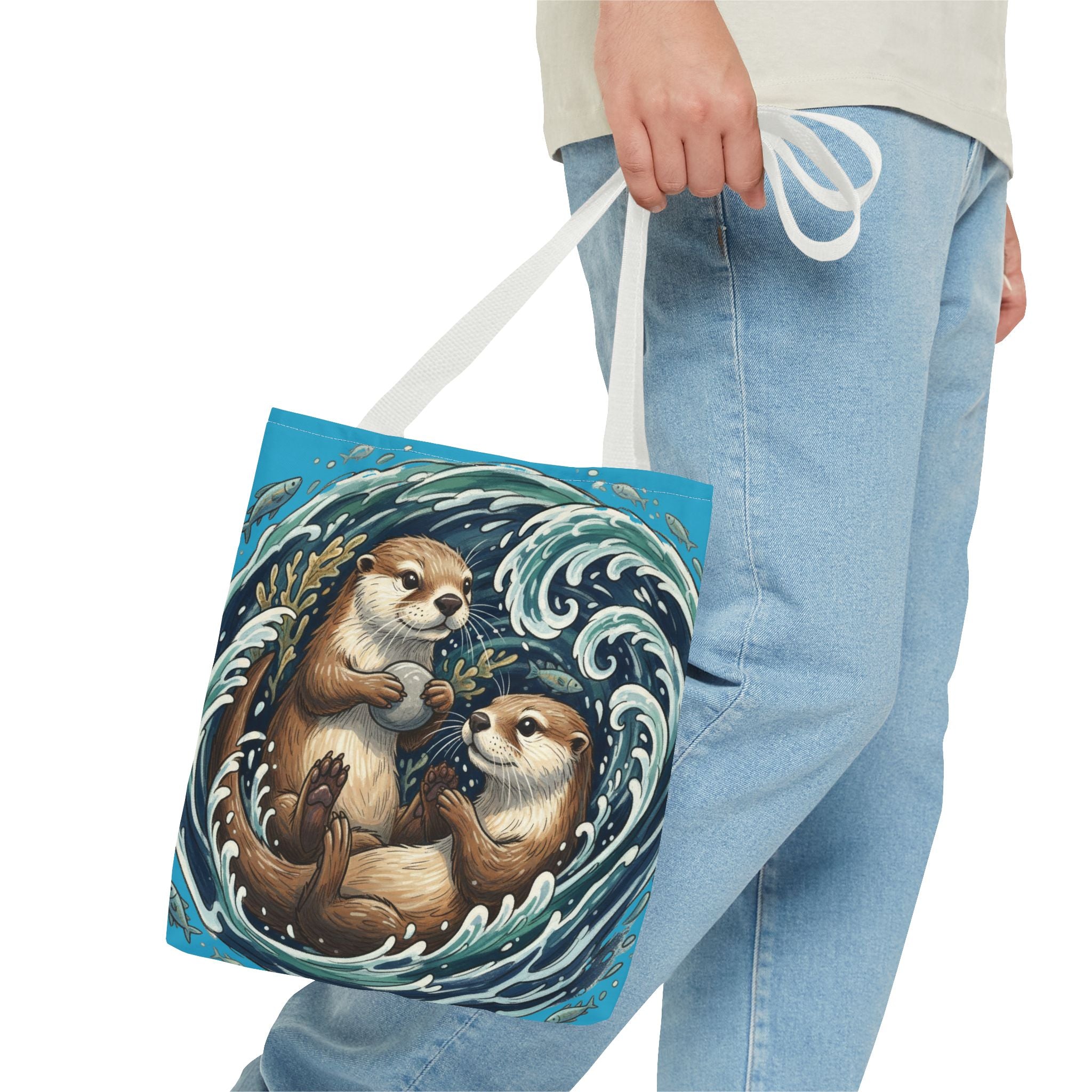 Otter Love Tote Bag – Cute Ocean Animal Canvas Tote