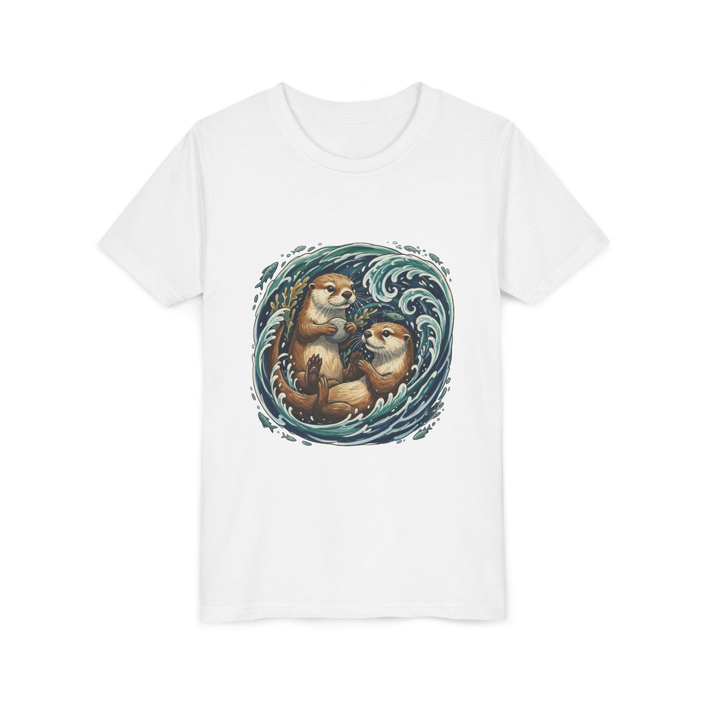 Playful Otters Ocean Waves Youth Tee