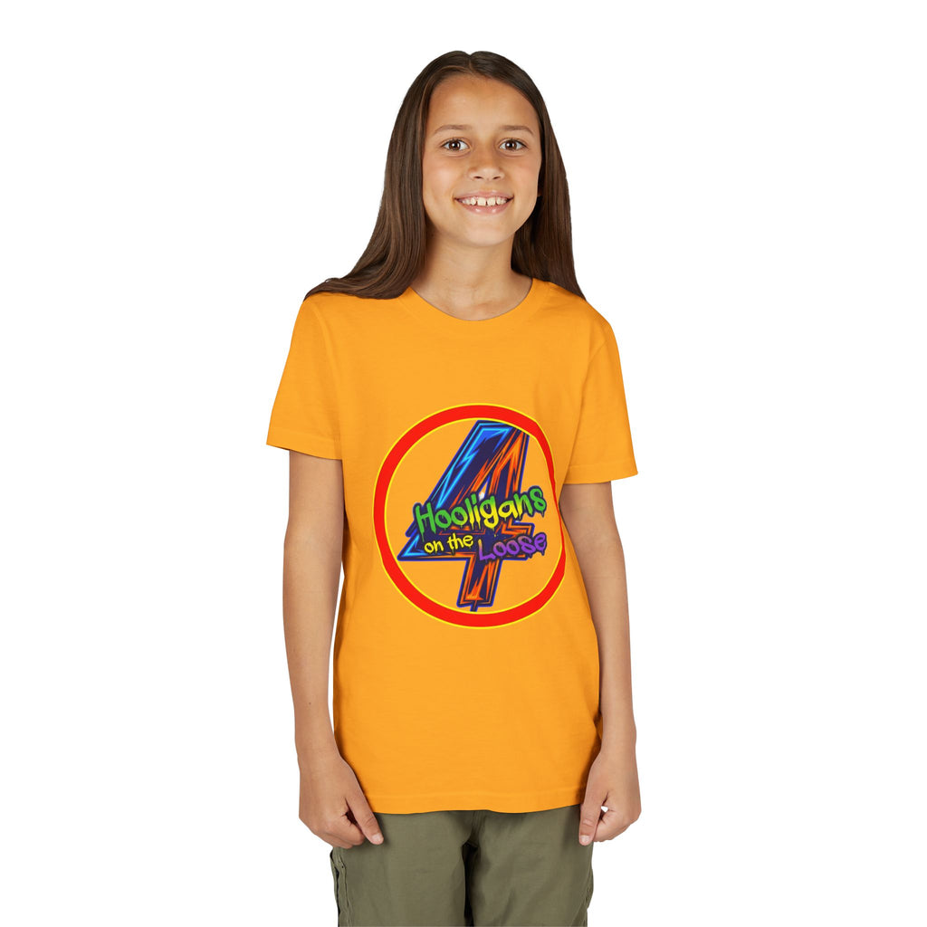 4 Hooligans on the Loose Logo Youth Tee — Fun Hooligan Life Shirt