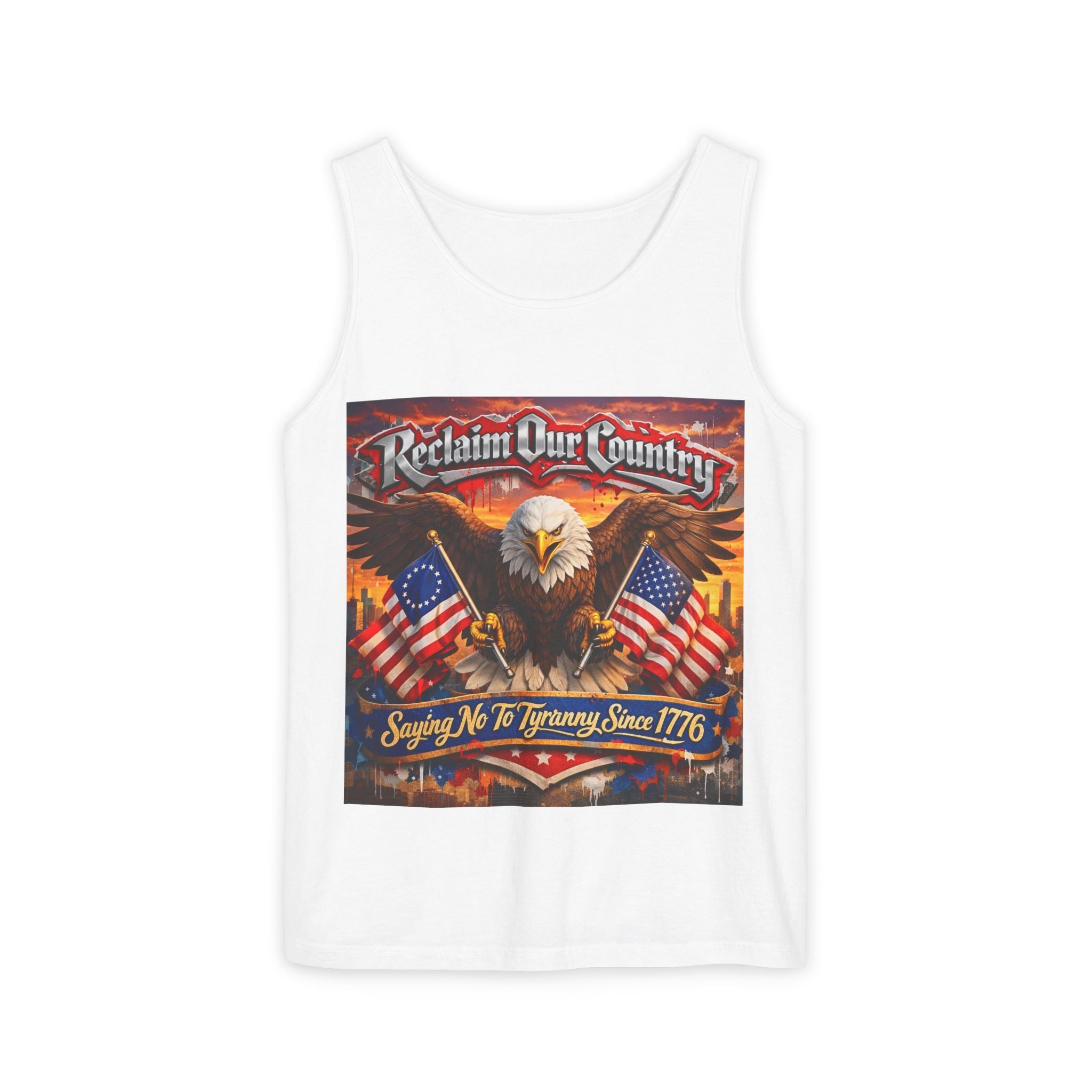 Reclaim Our Country Eagle Tank Top – Patriotic 1776 American Flag Tank