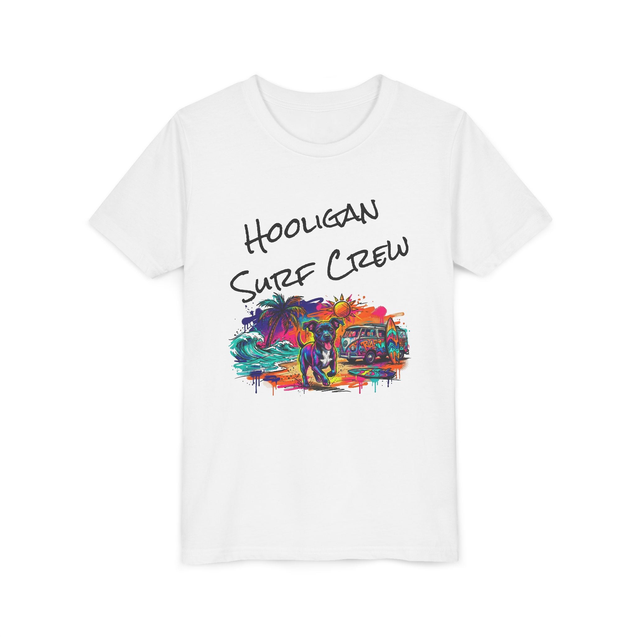 Hooligan Surf Crew Youth Tee — Tropical Surf Street Art Beach Vibe