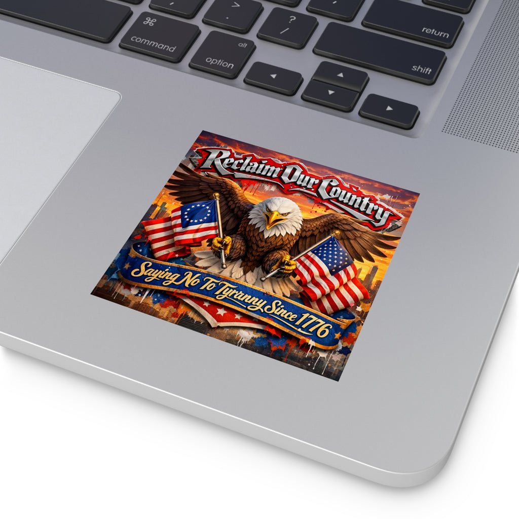 Patriotic Eagle Vinyl Stickers — Bold Colorful Proud American Flag Decal