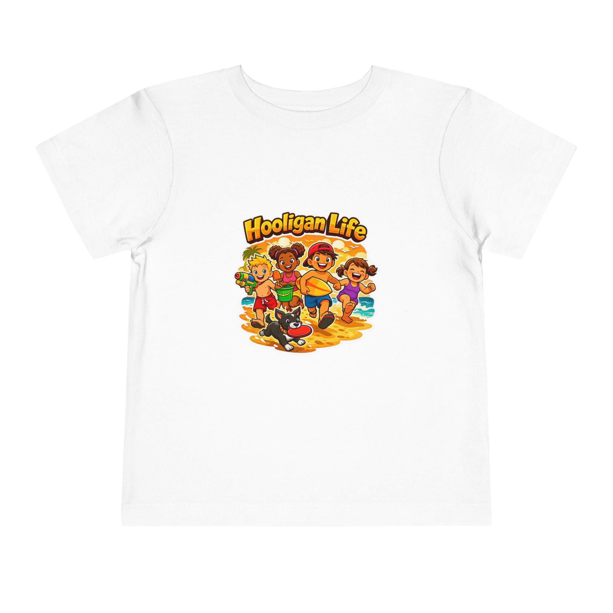 Hooligan Life Toddler Tee — Playful Beach Kids Graphic Shirt