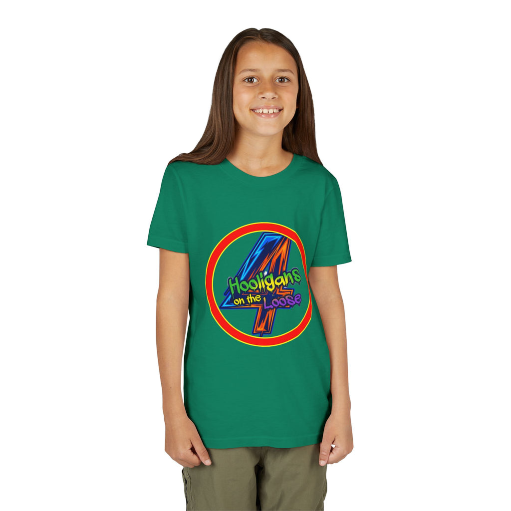 4 Hooligans on the Loose Logo Youth Tee — Fun Hooligan Life Shirt