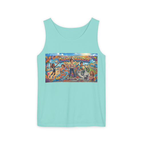 Chaos Manager Graphic Tank Top — Retro Skate & BMX Street Art Tee