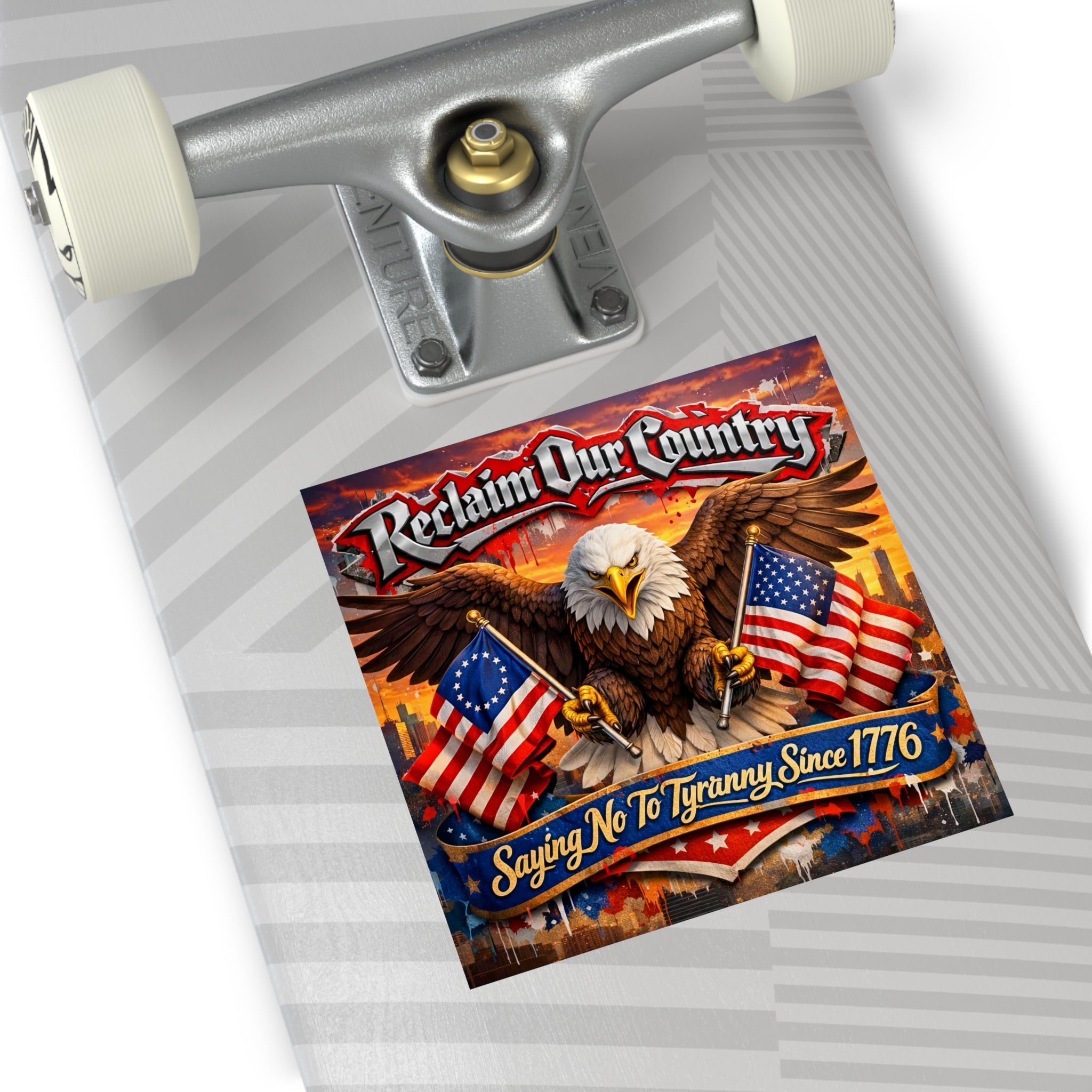 Patriotic Eagle Vinyl Stickers — Bold Colorful Proud American Flag Decal