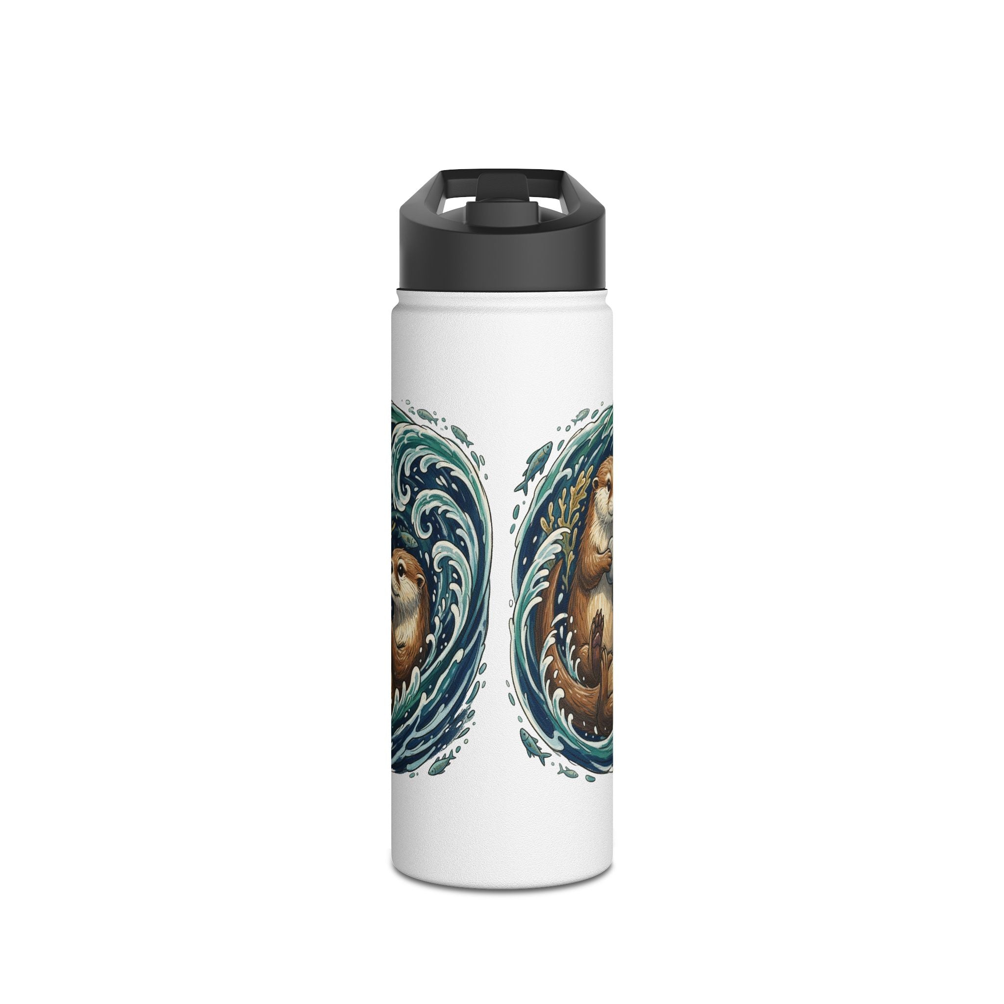 Otter Wave Stainless Steel Water Bottle — Cute Aquatic Animal Travel Bottle