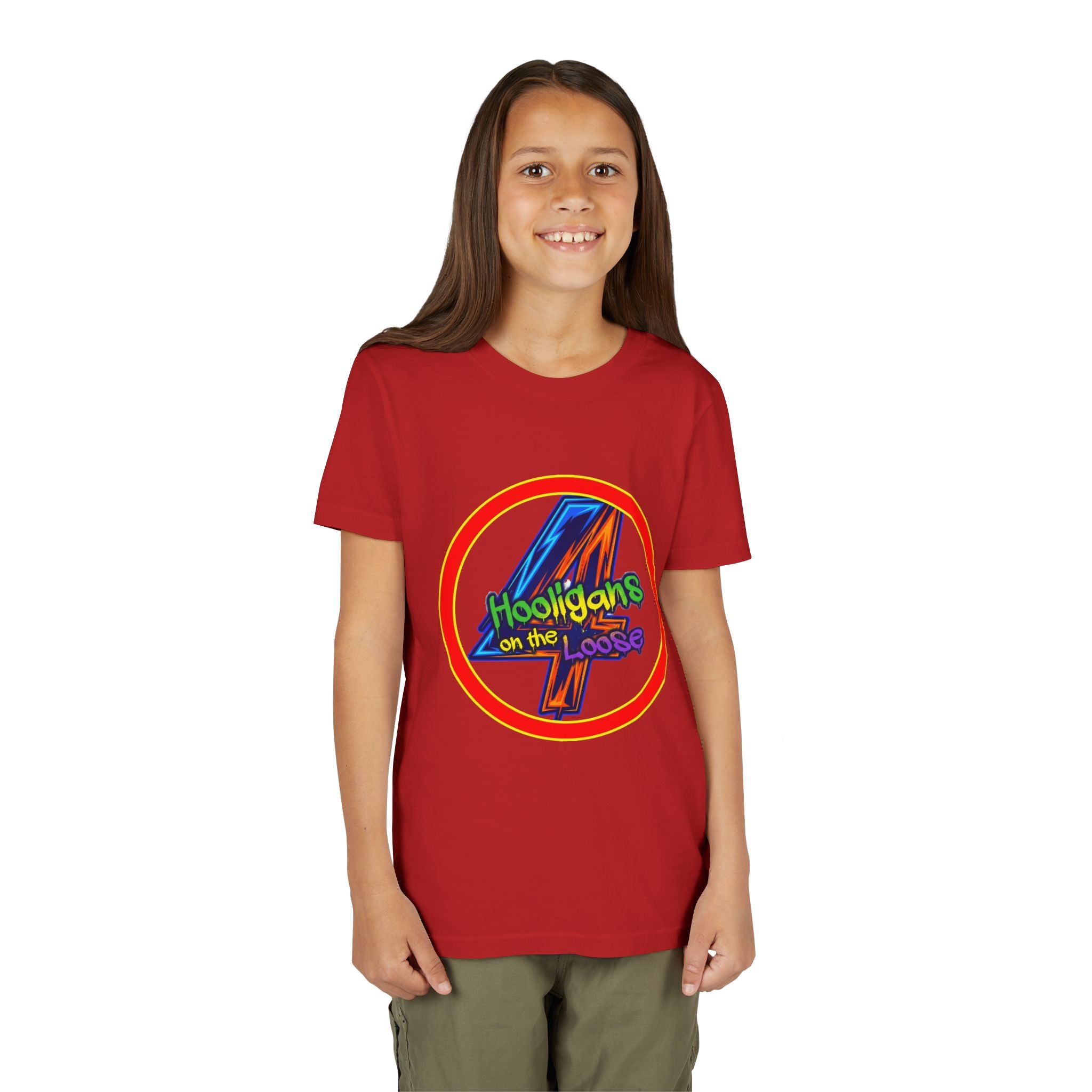4 Hooligans on the Loose Logo Youth Tee — Fun Hooligan Life Shirt