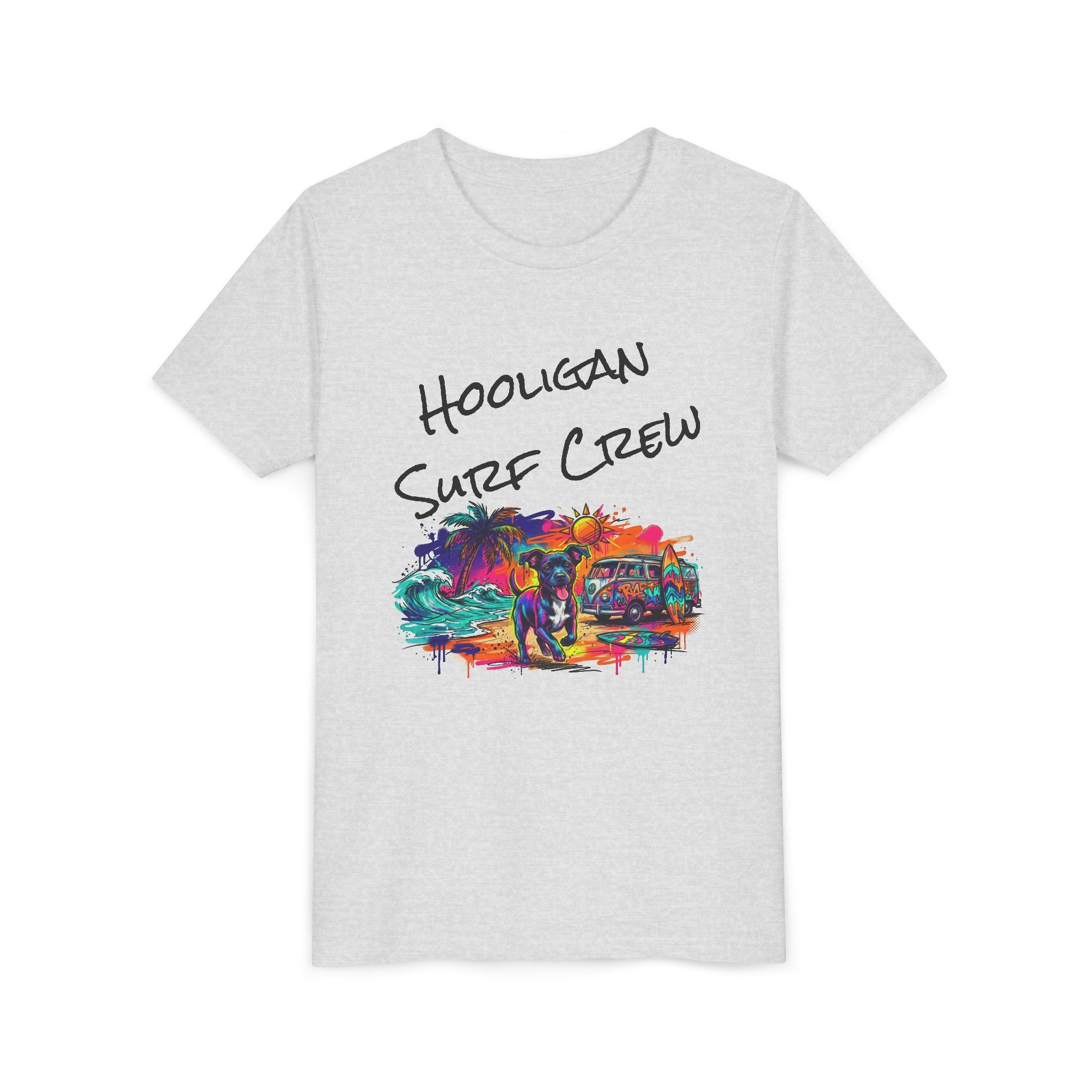 Hooligan Surf Crew Youth Tee — Tropical Surf Street Art Beach Vibe