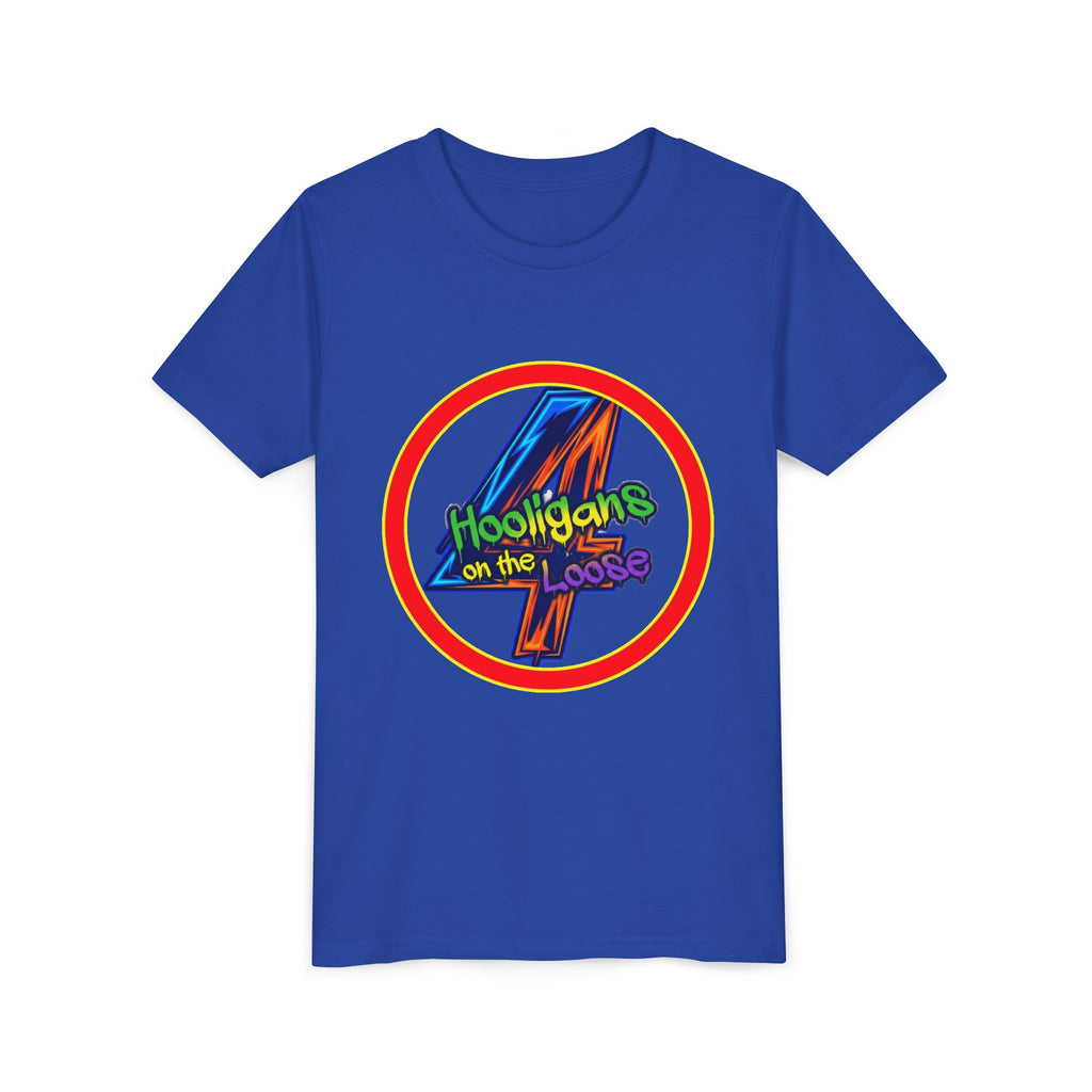4 Hooligans on the Loose Logo Youth Tee — Fun Hooligan Life Shirt