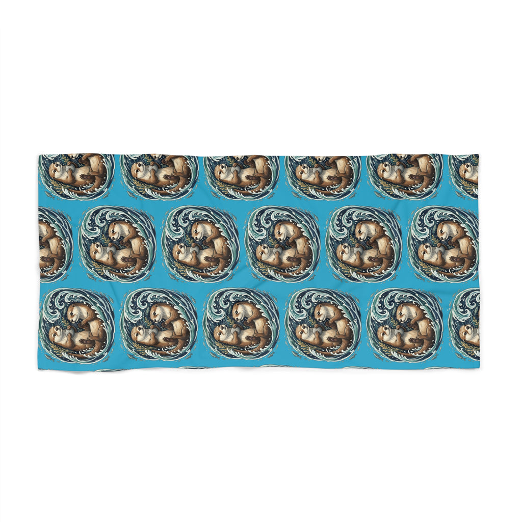 Otter Pair Beach Towel — Frolicking in the Waves, Beach Vibes