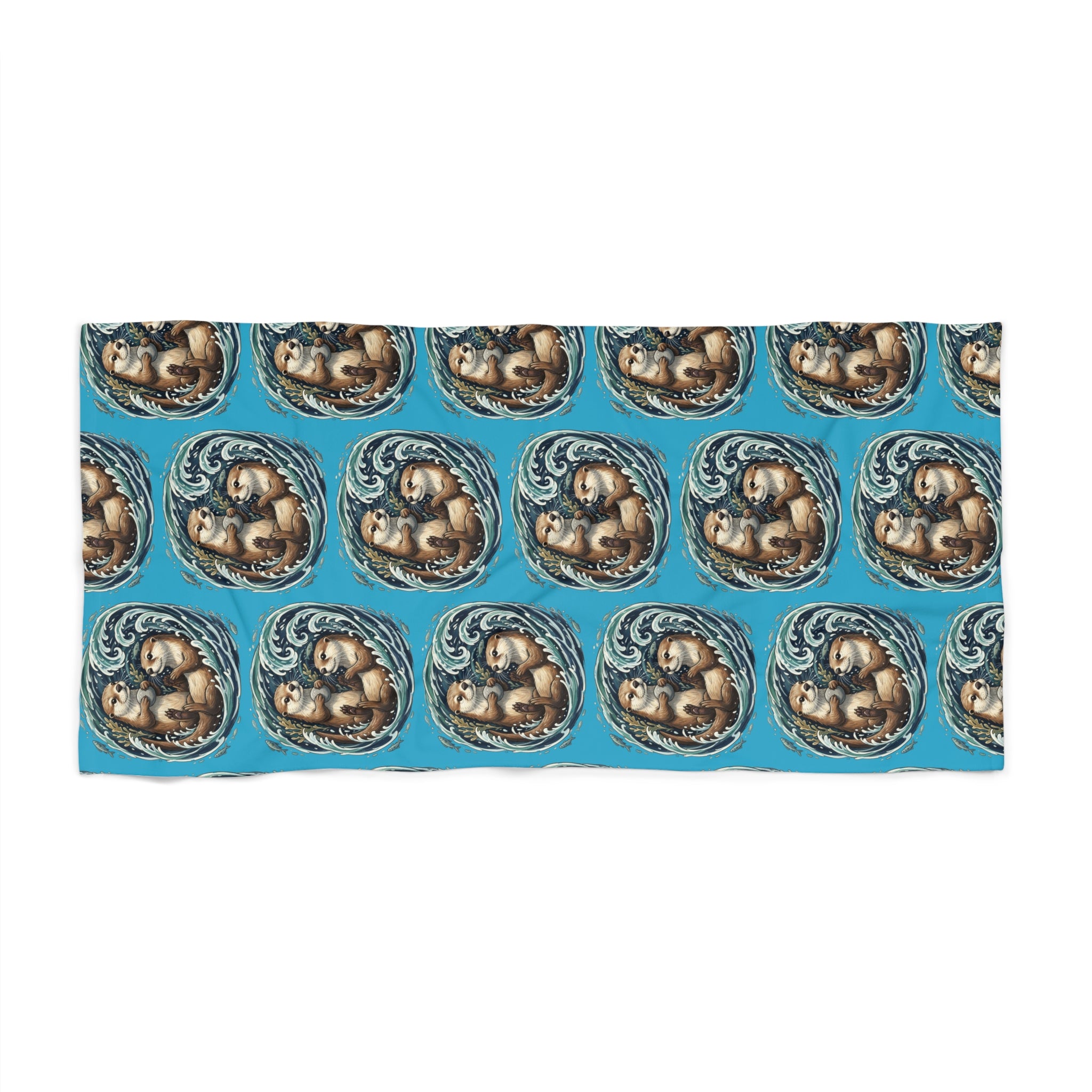 Otter Pair Beach Towel — Frolicking in the Waves, Beach Vibes