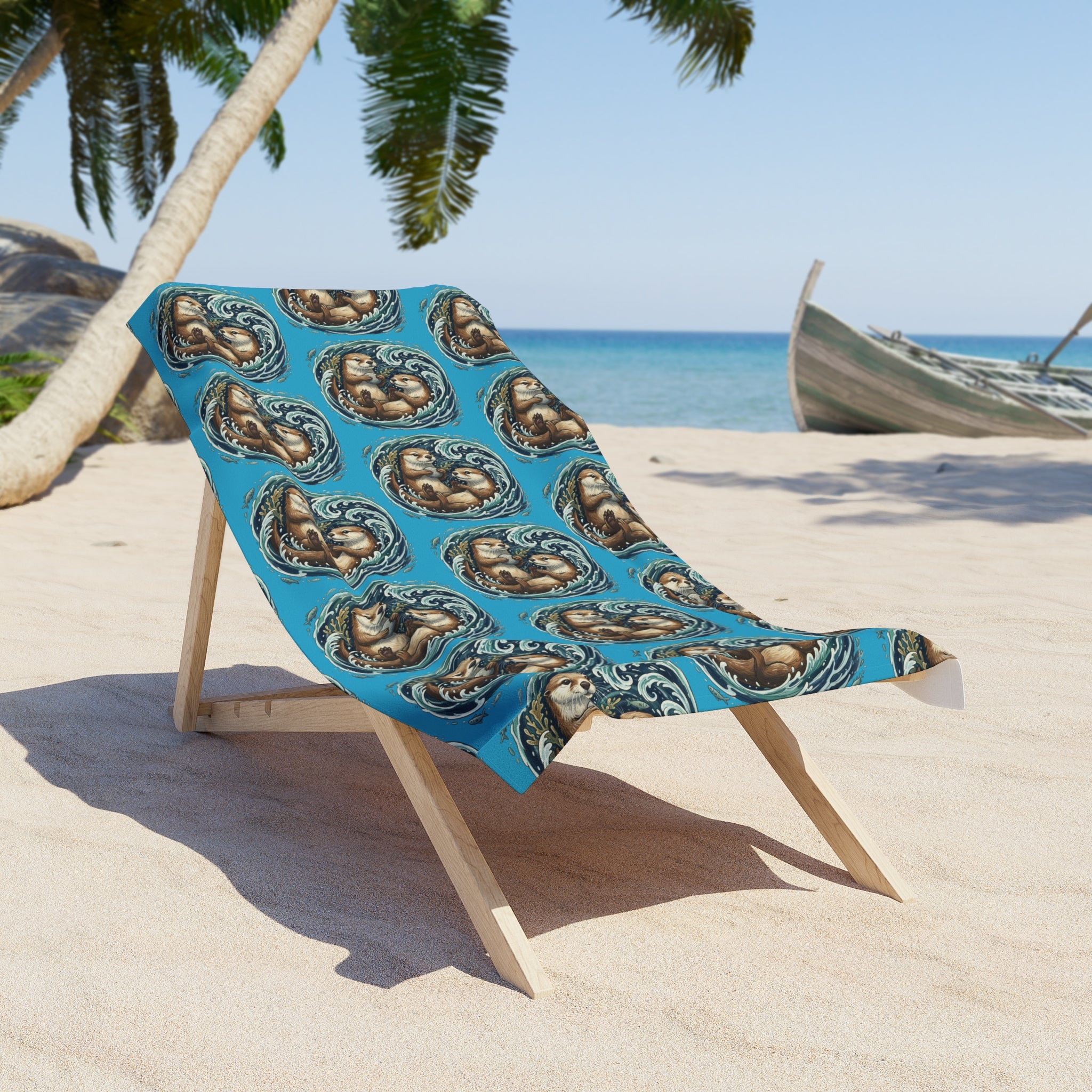 Otter Pair Beach Towel — Frolicking in the Waves, Beach Vibes