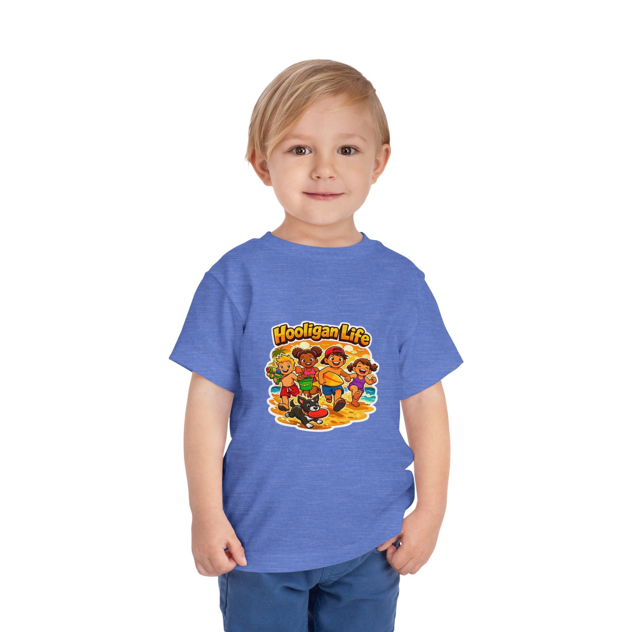 Hooligan Life Toddler Tee — Playful Beach Kids Graphic Shirt