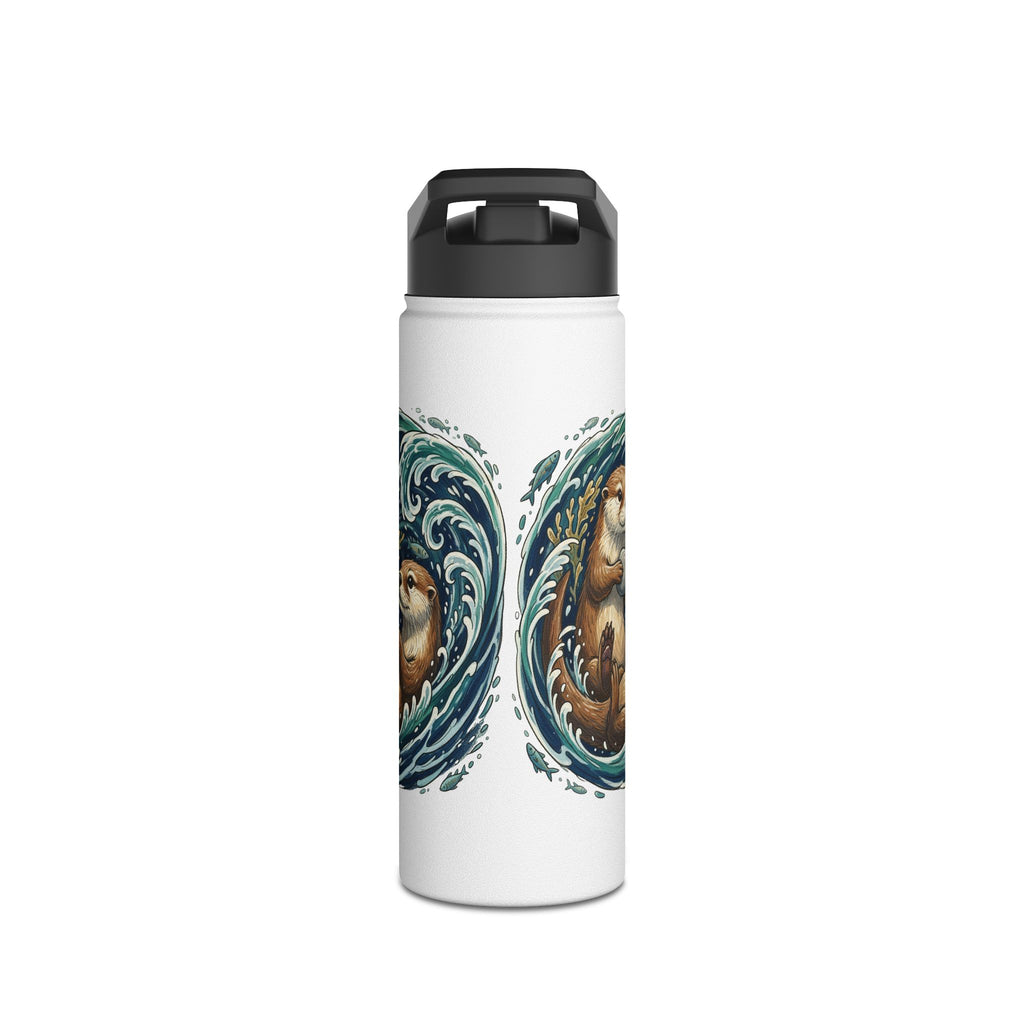 Otter Wave Stainless Steel Water Bottle — Cute Aquatic Animal Travel Bottle