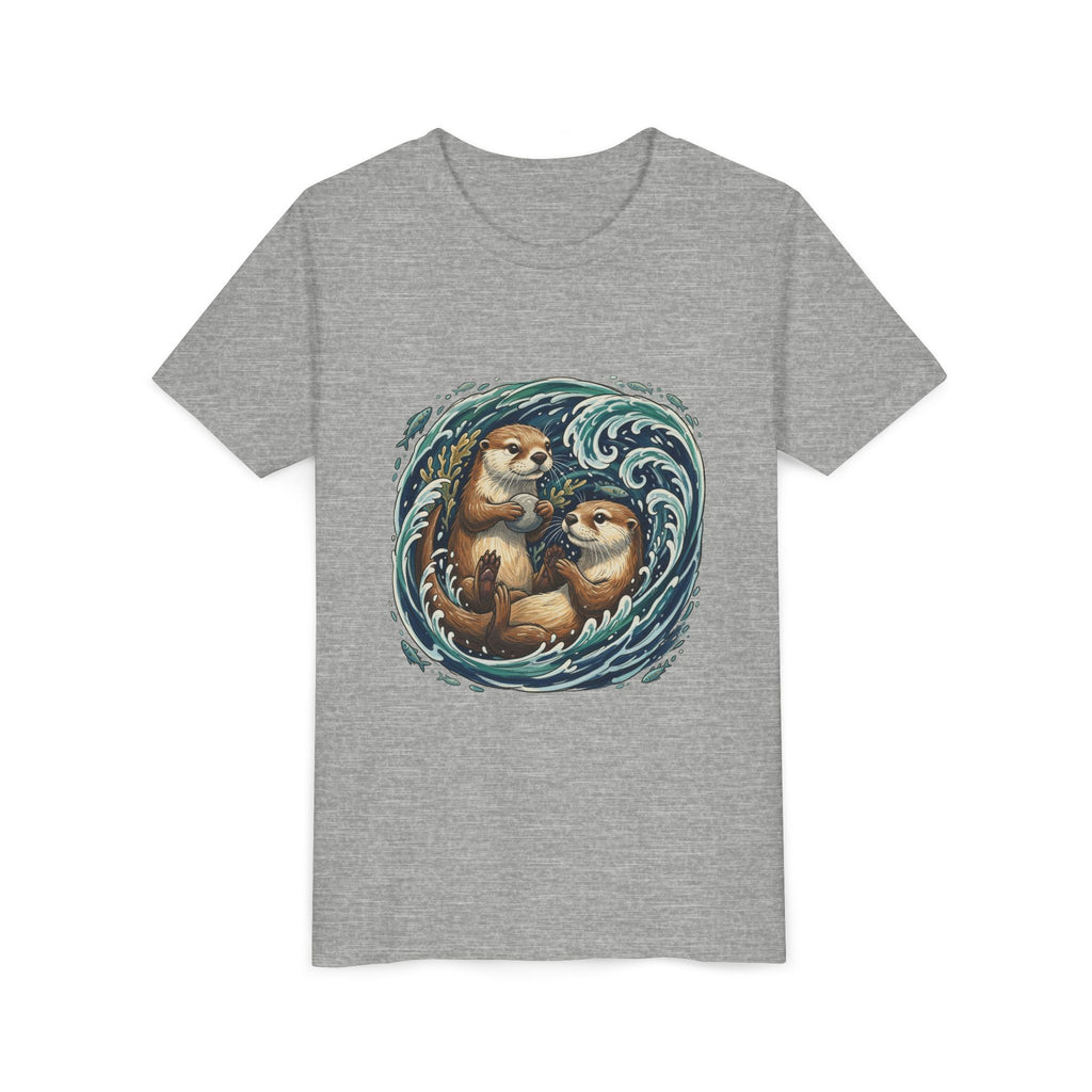 Playful Otters Ocean Waves Youth Tee
