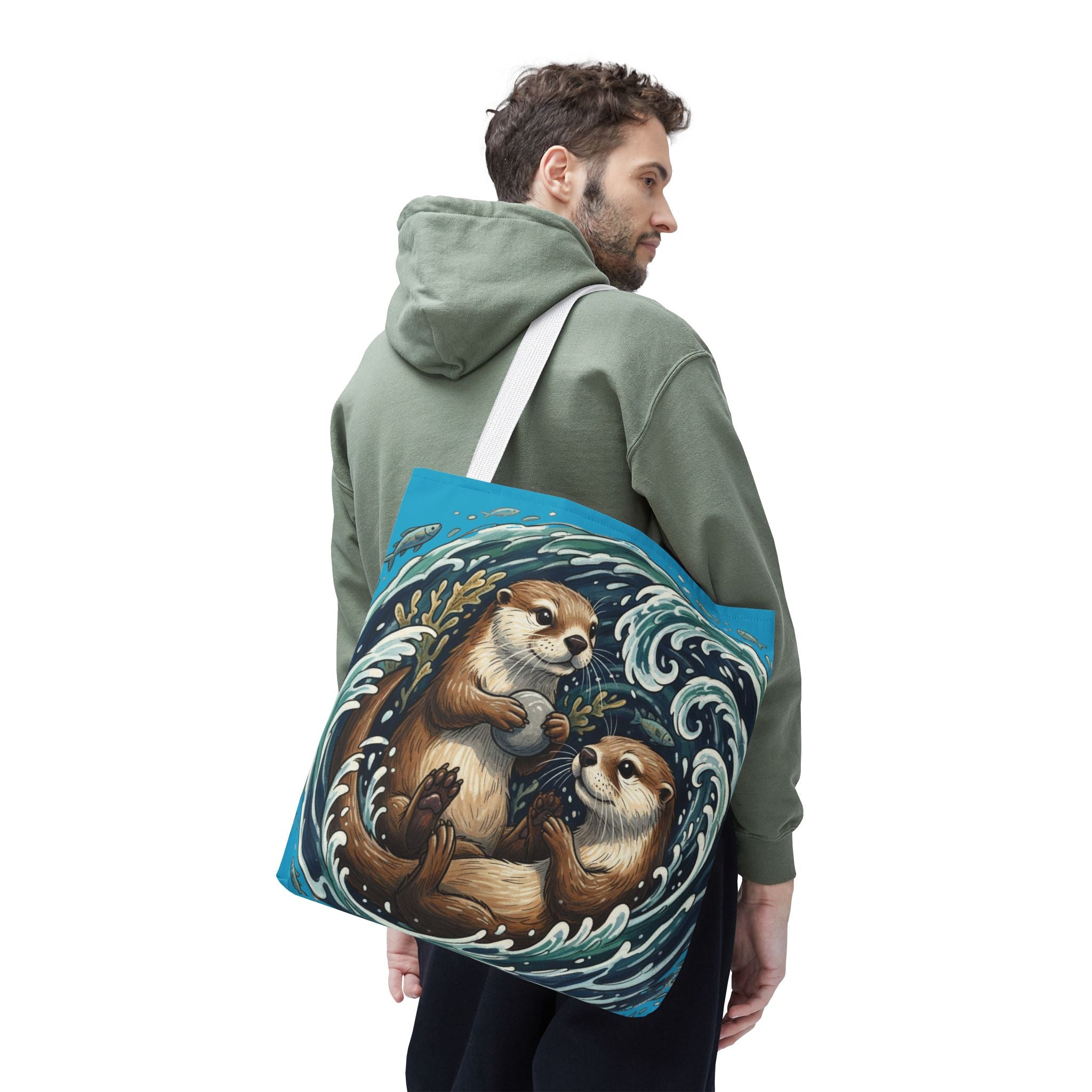 Otter Love Tote Bag – Cute Ocean Animal Canvas Tote