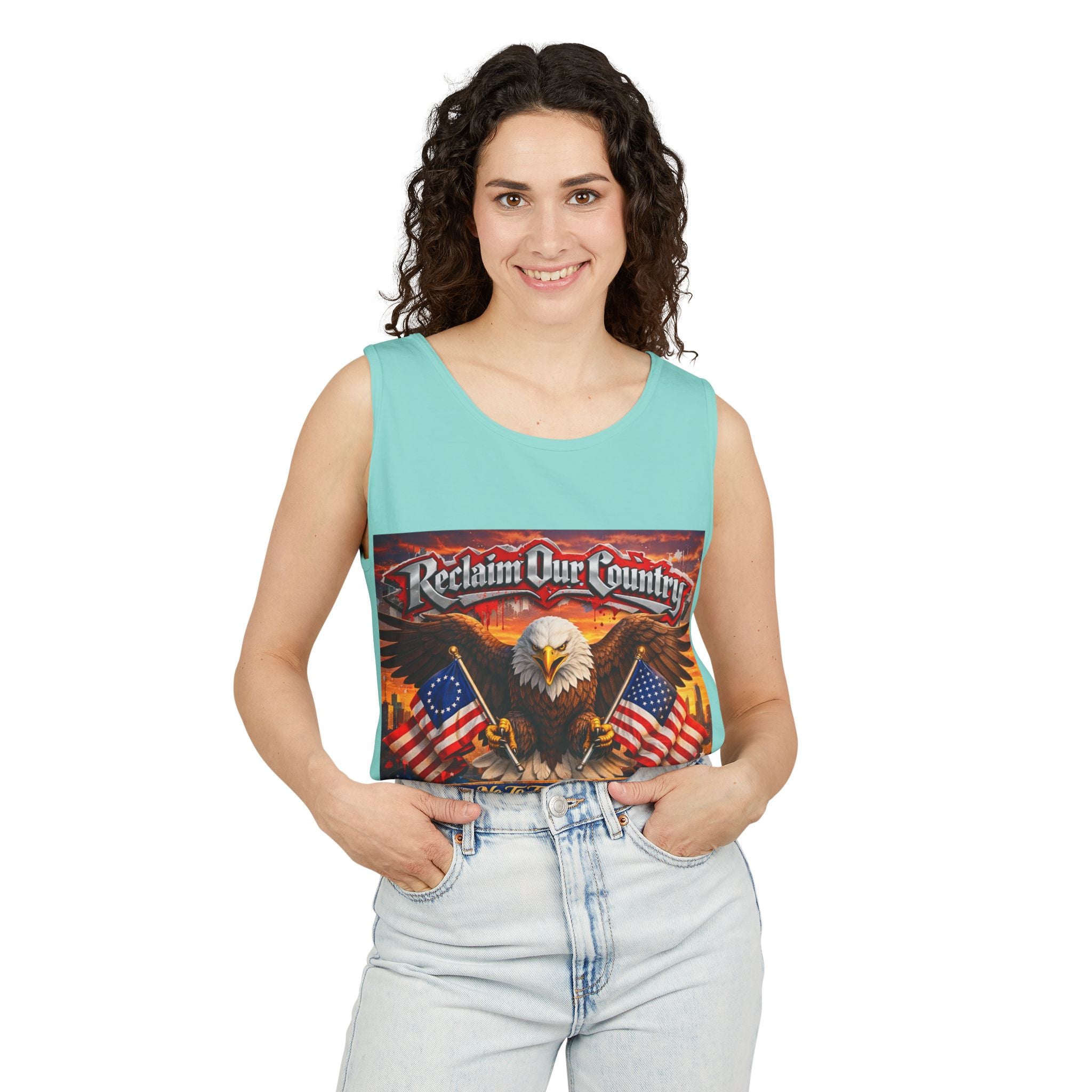 Reclaim Our Country Eagle Tank Top – Patriotic 1776 American Flag Tank