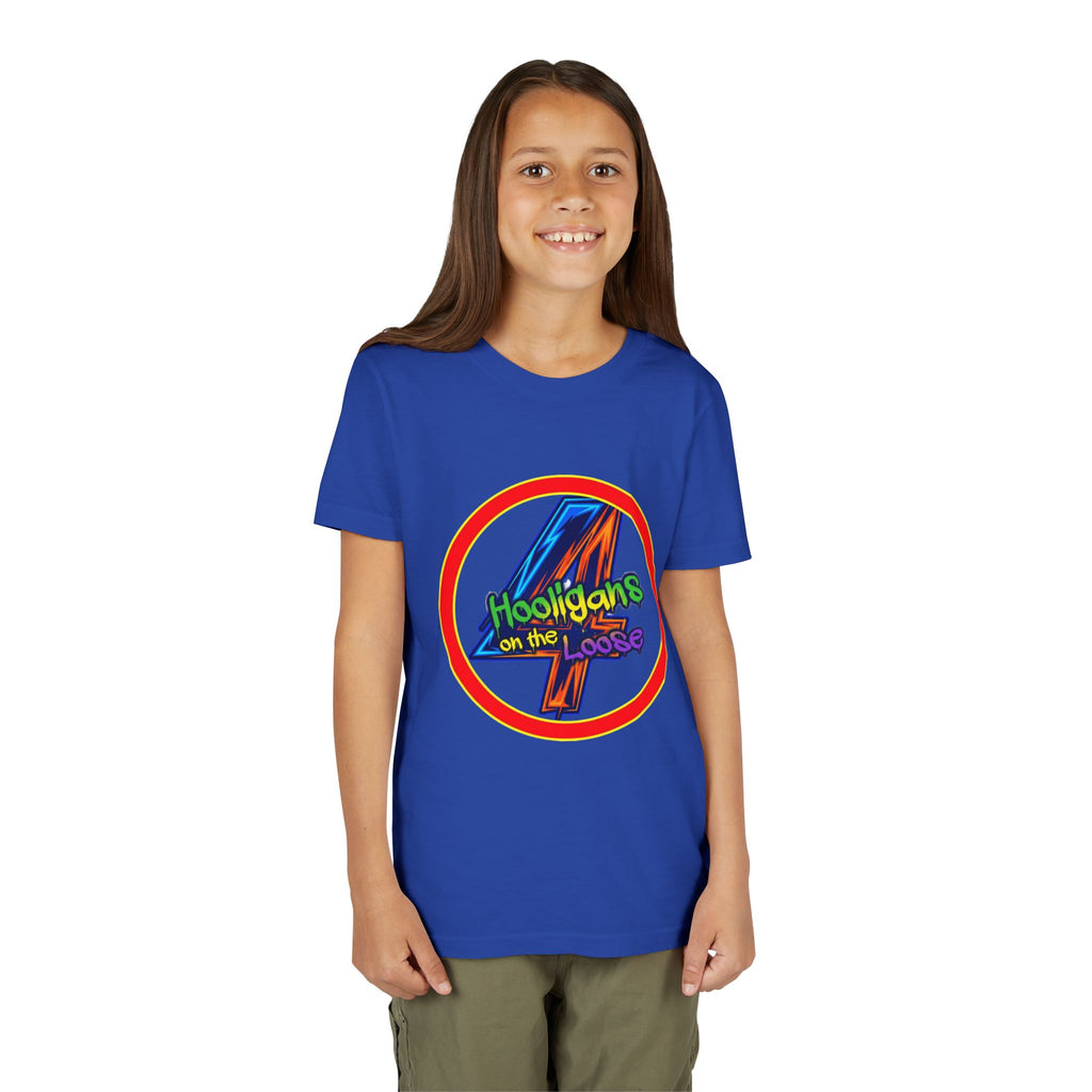 4 Hooligans on the Loose Logo Youth Tee — Fun Hooligan Life Shirt