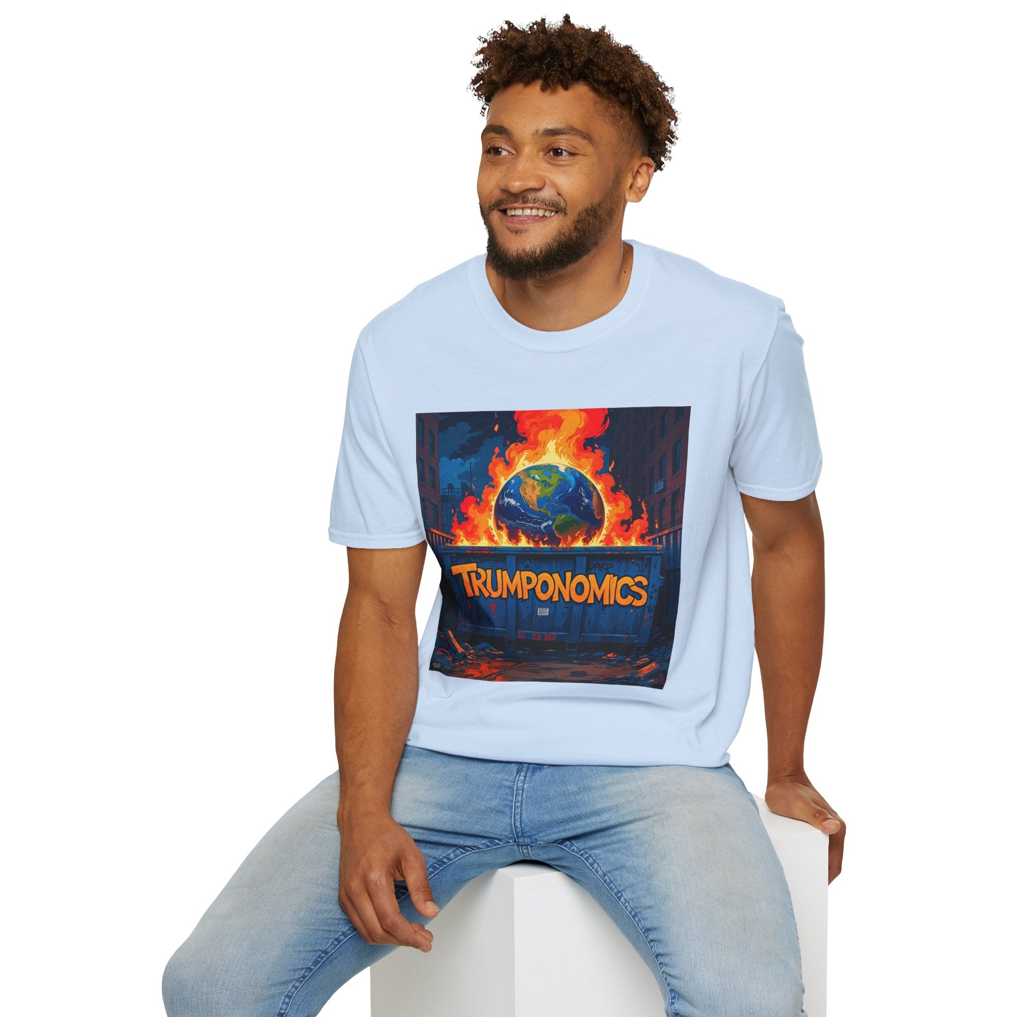 T-Shirt — "Trumponomics" Burning Earth Graphic Tee