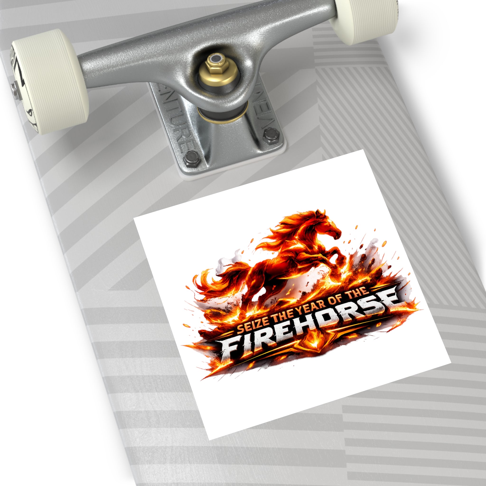 Firehorse Square Vinyl Sticker — "Seize the Year of the Firehorse"