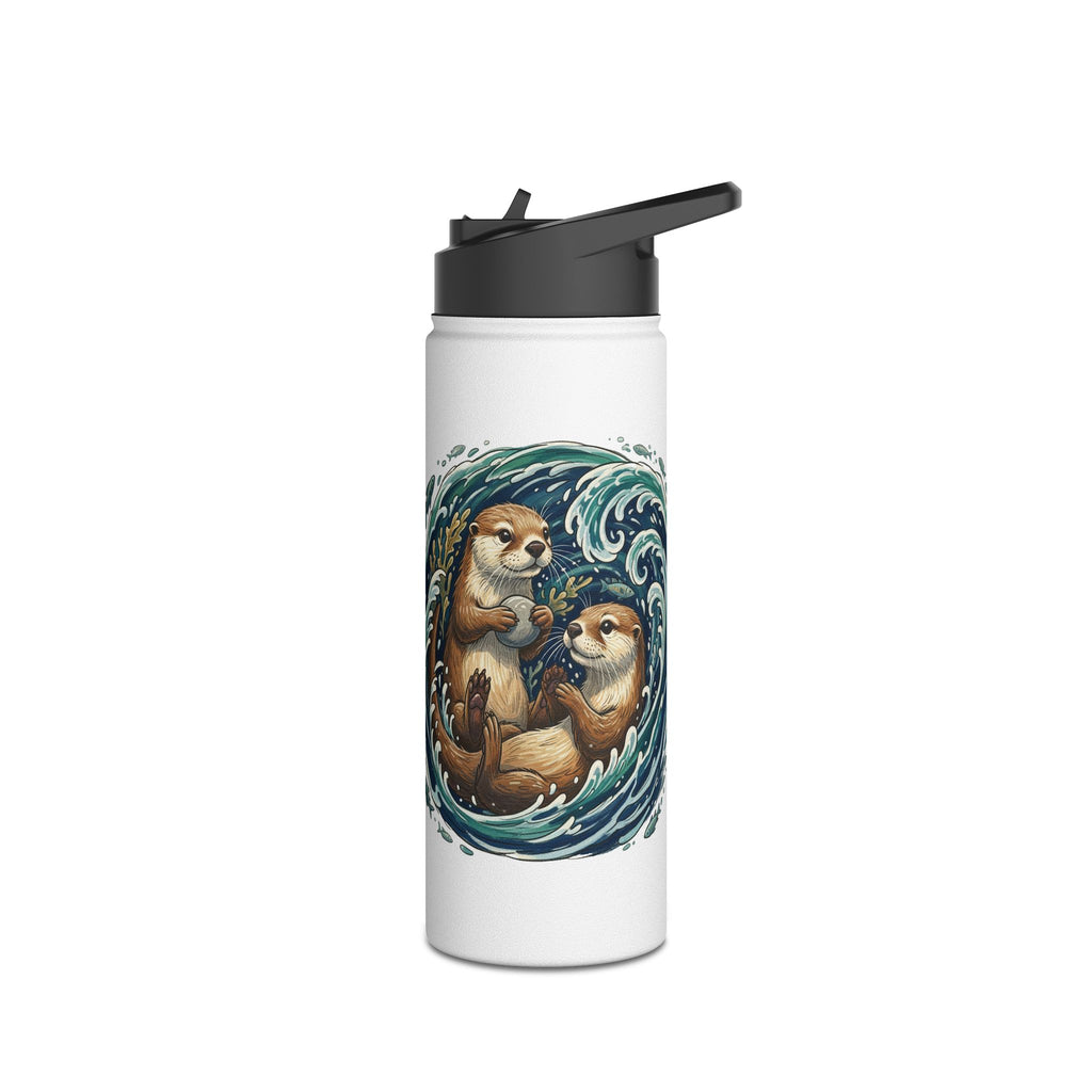 Otter Wave Stainless Steel Water Bottle — Cute Aquatic Animal Travel Bottle