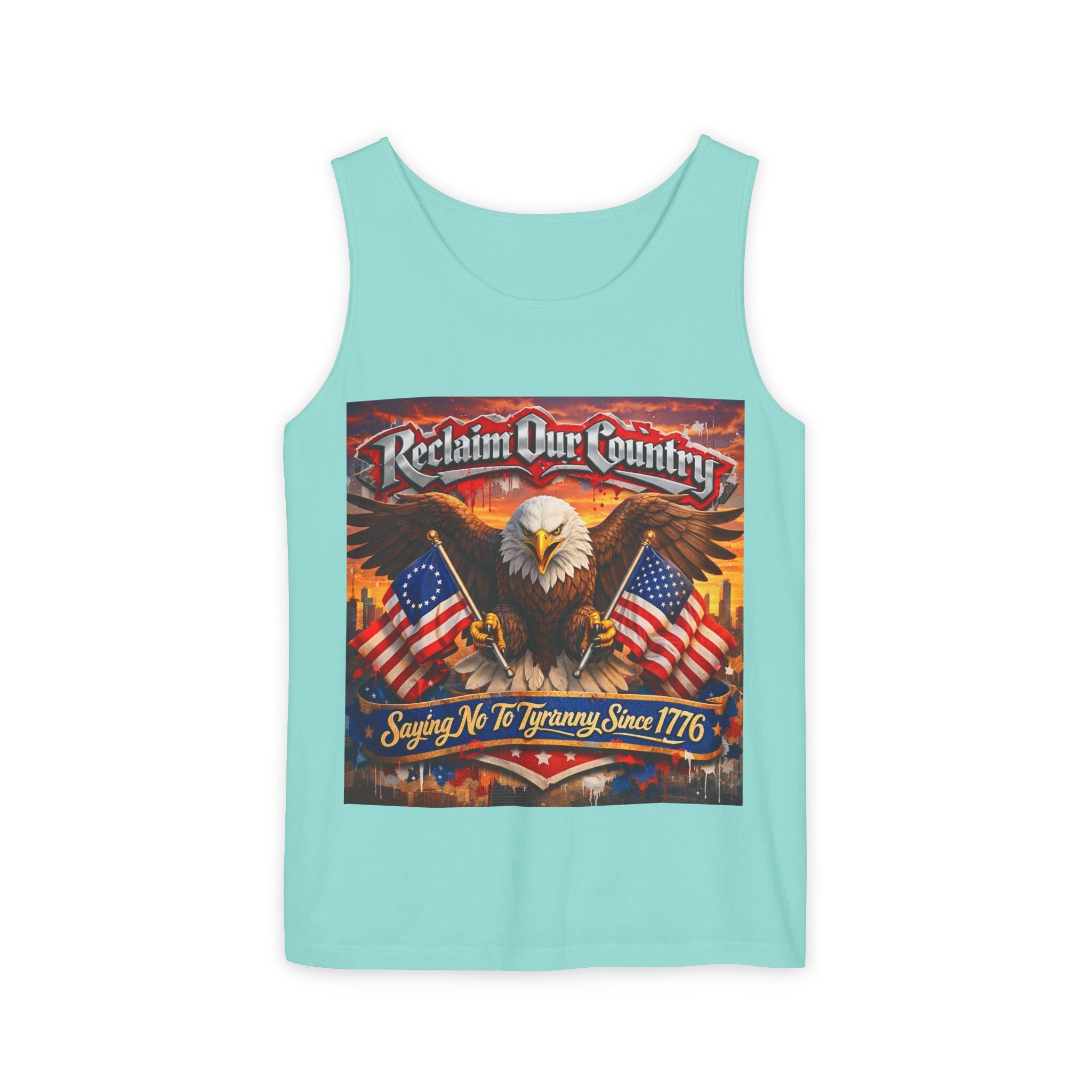 Reclaim Our Country Eagle Tank Top – Patriotic 1776 American Flag Tank