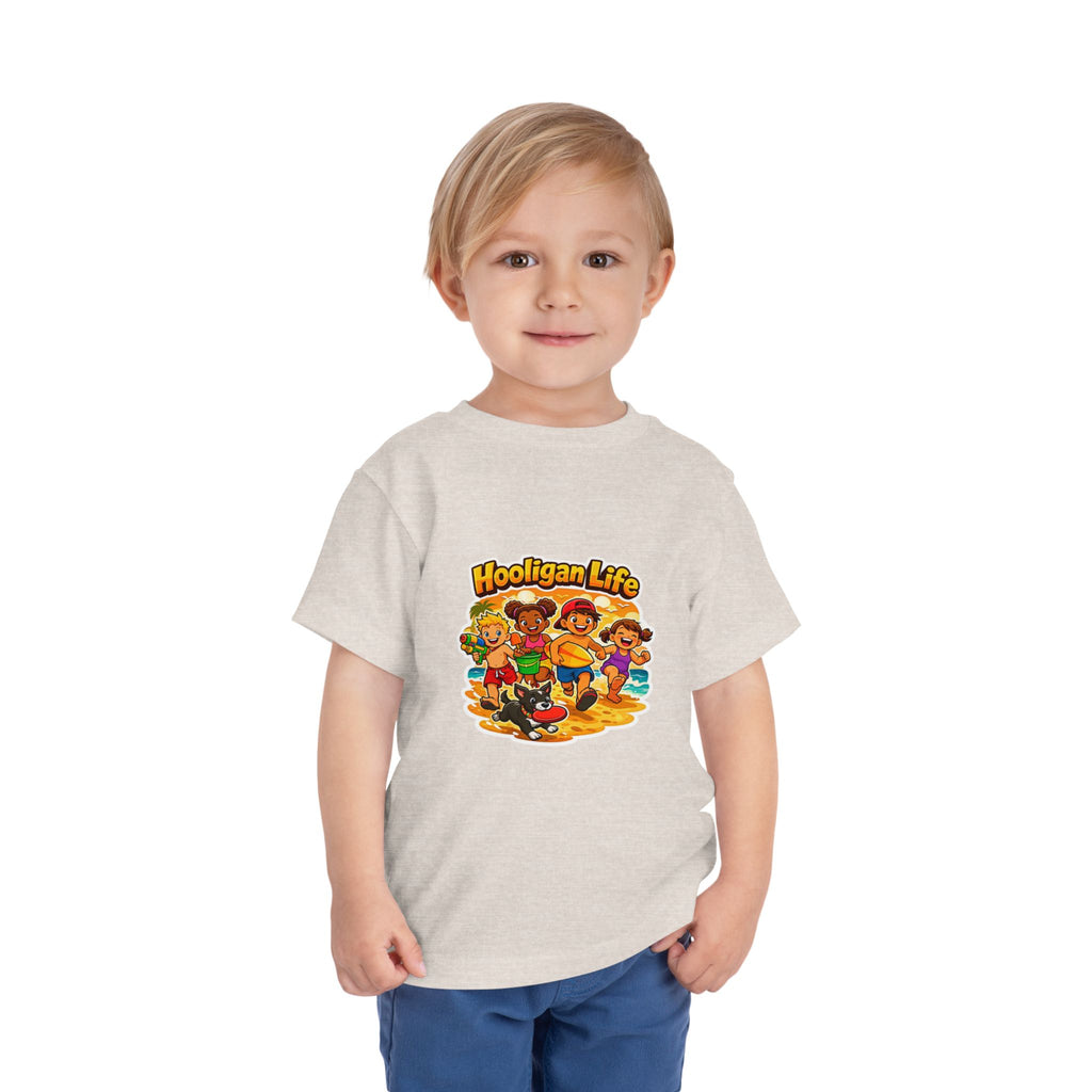 Hooligan Life Toddler Tee — Playful Beach Kids Graphic Shirt