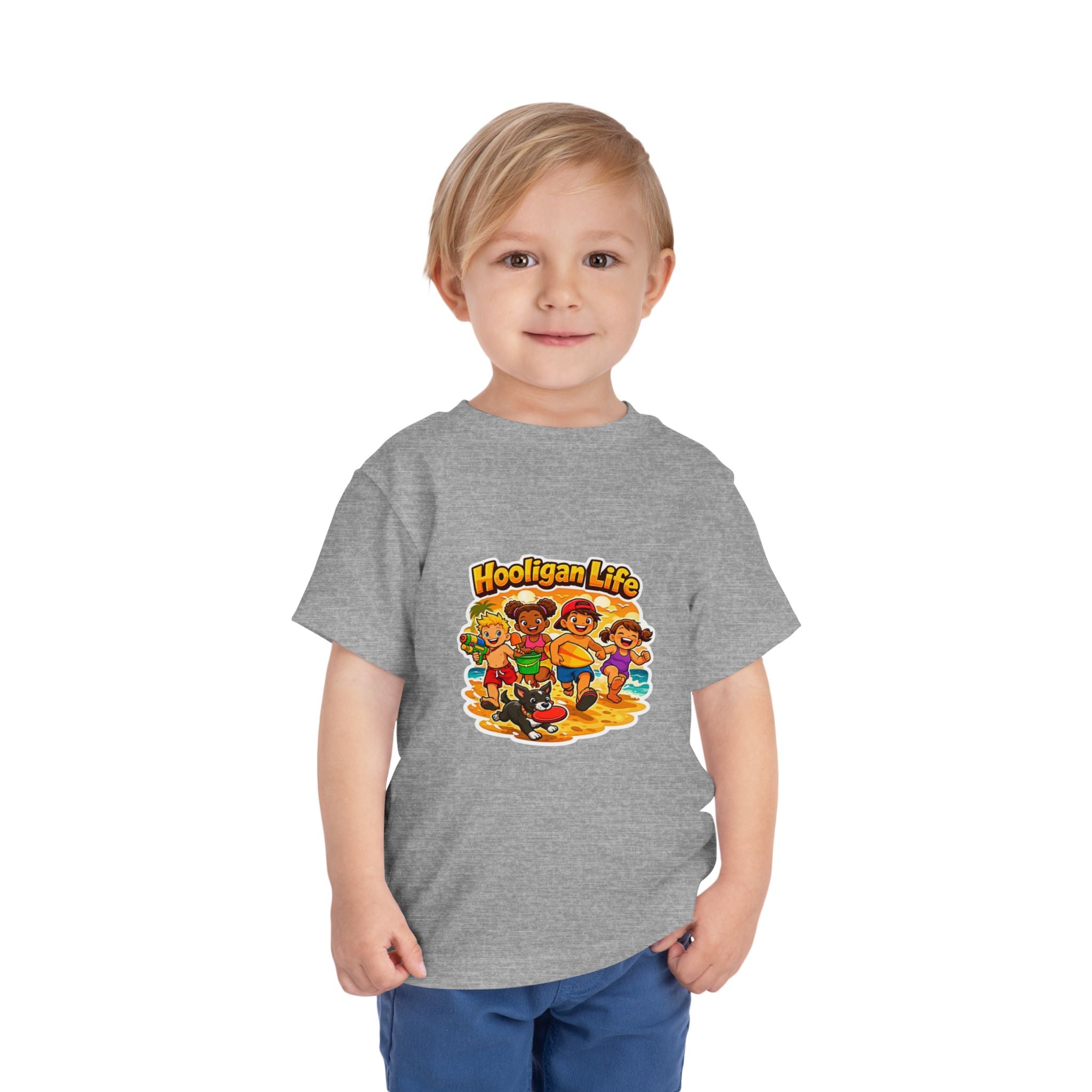 Hooligan Life Toddler Tee — Playful Beach Kids Graphic Shirt