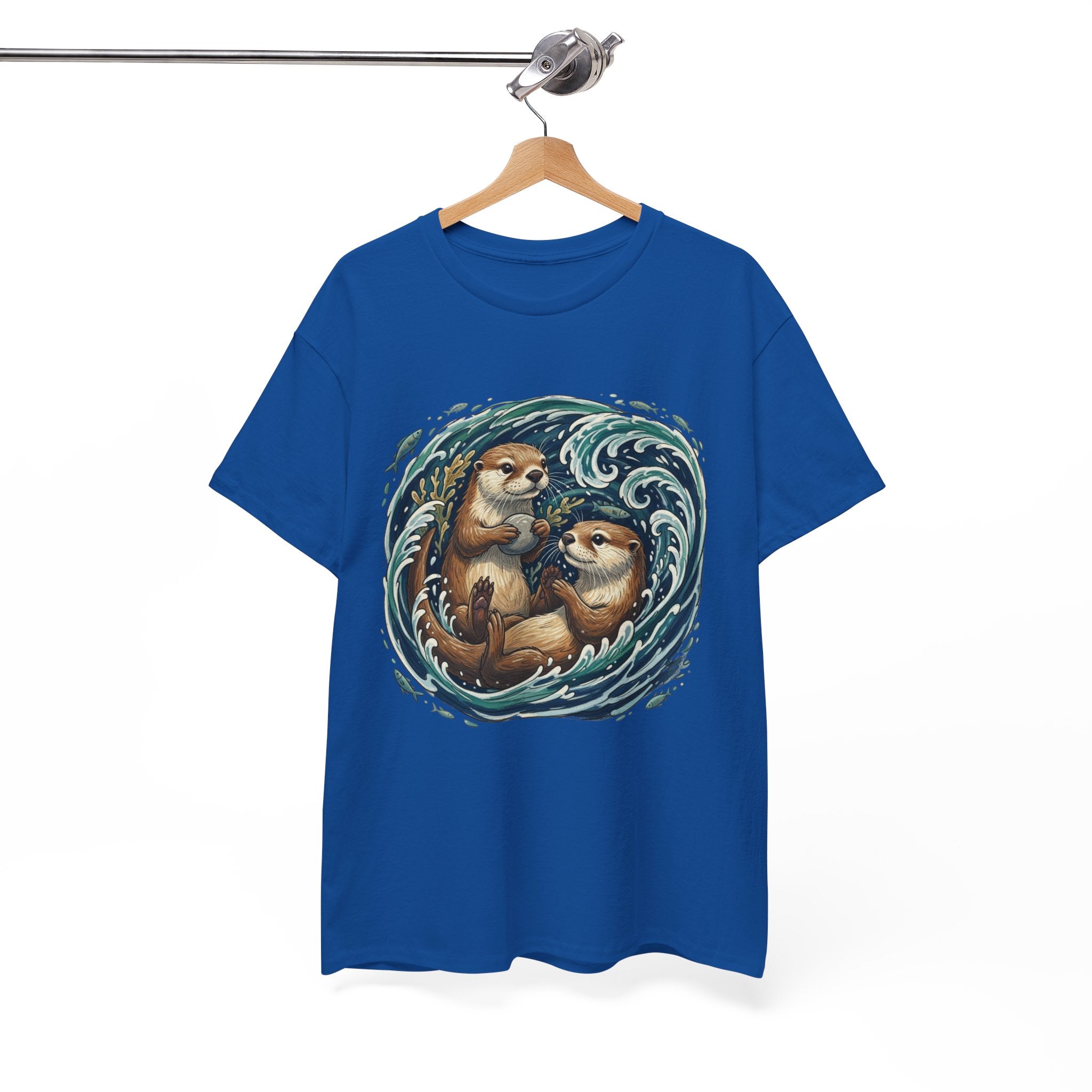 Playful Otter Pair T-Shirt — Cute Otters by the Waves Tee