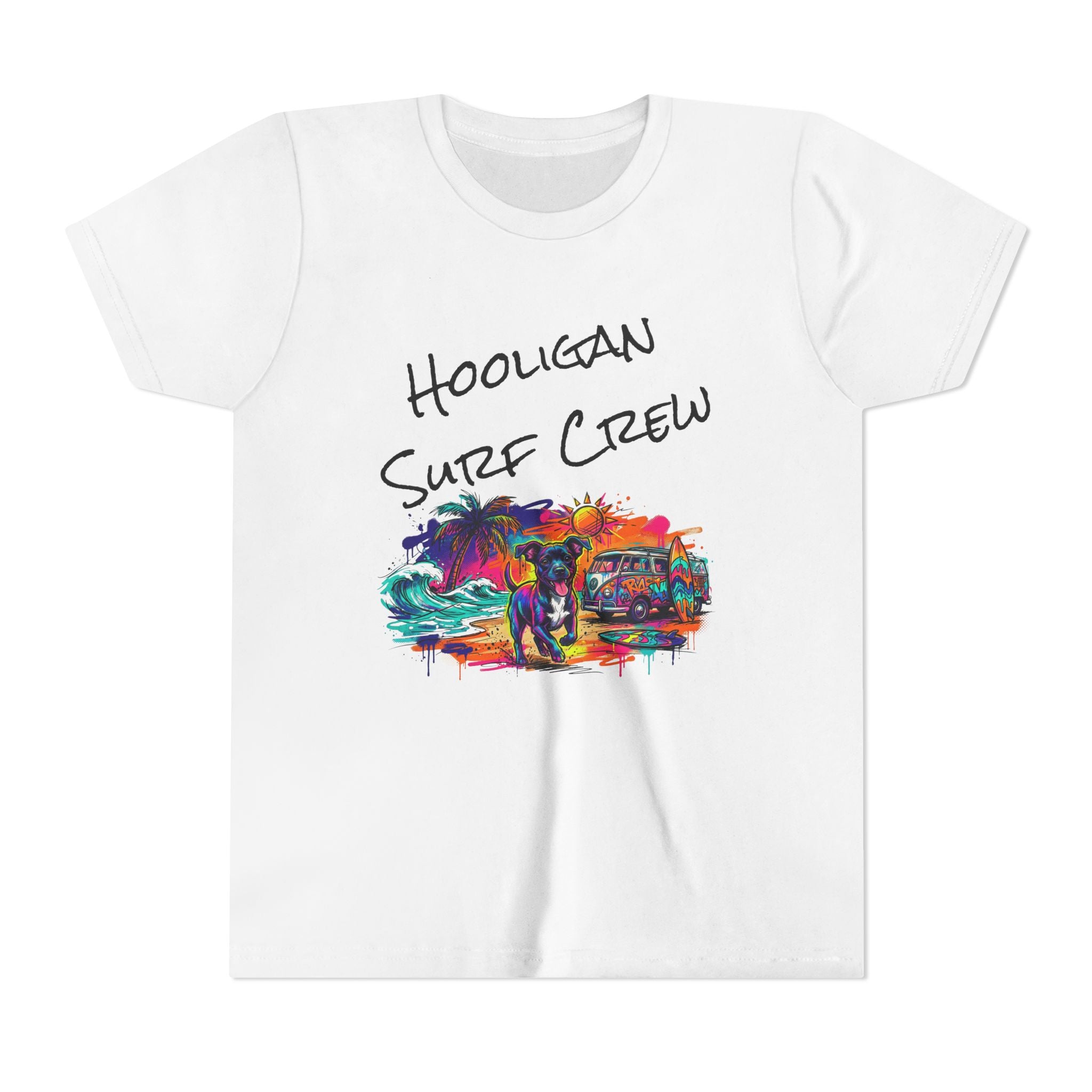 Hooligan Surf Crew Youth Tee — Tropical Surf Street Art Beach Vibe