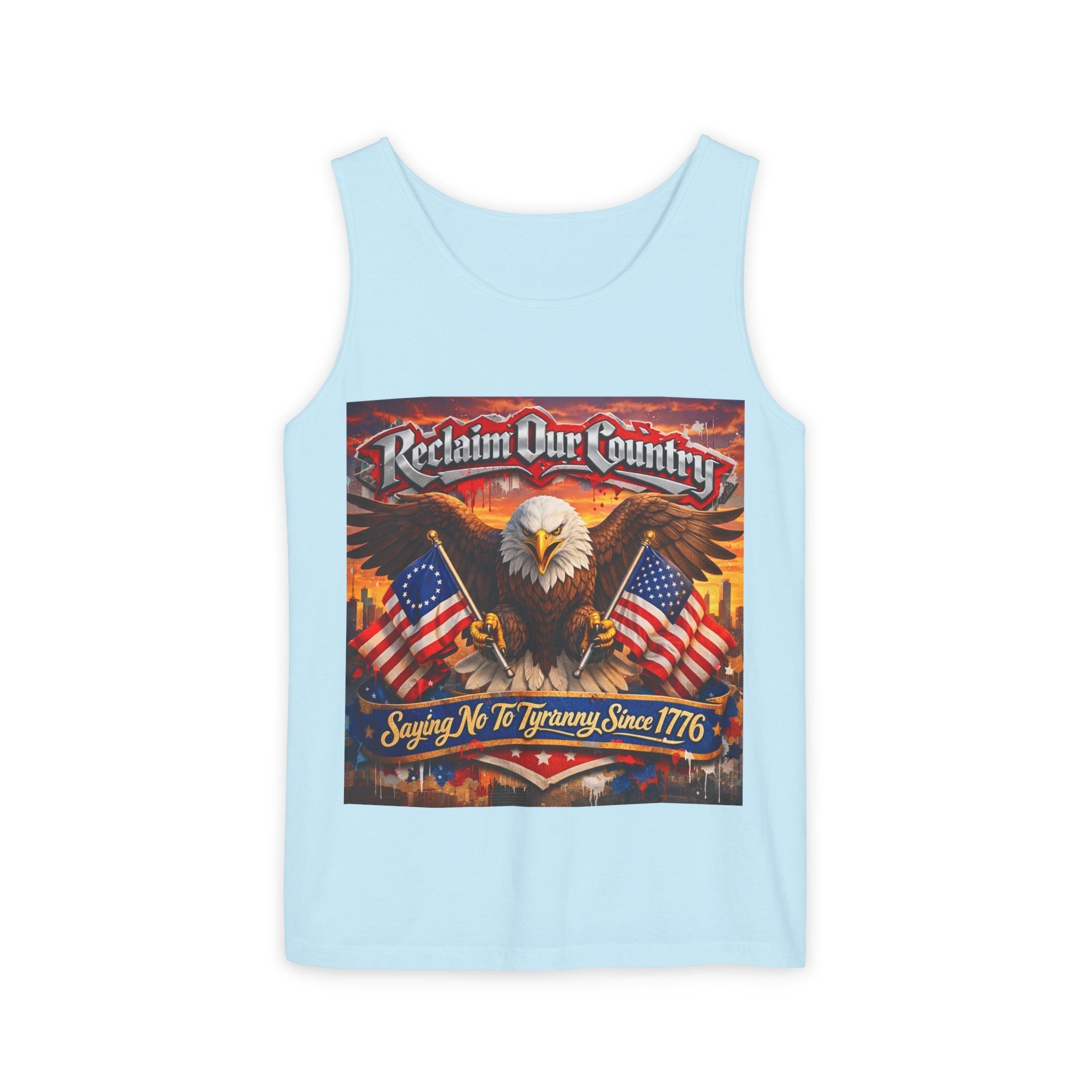 Reclaim Our Country Eagle Tank Top – Patriotic 1776 American Flag Tank
