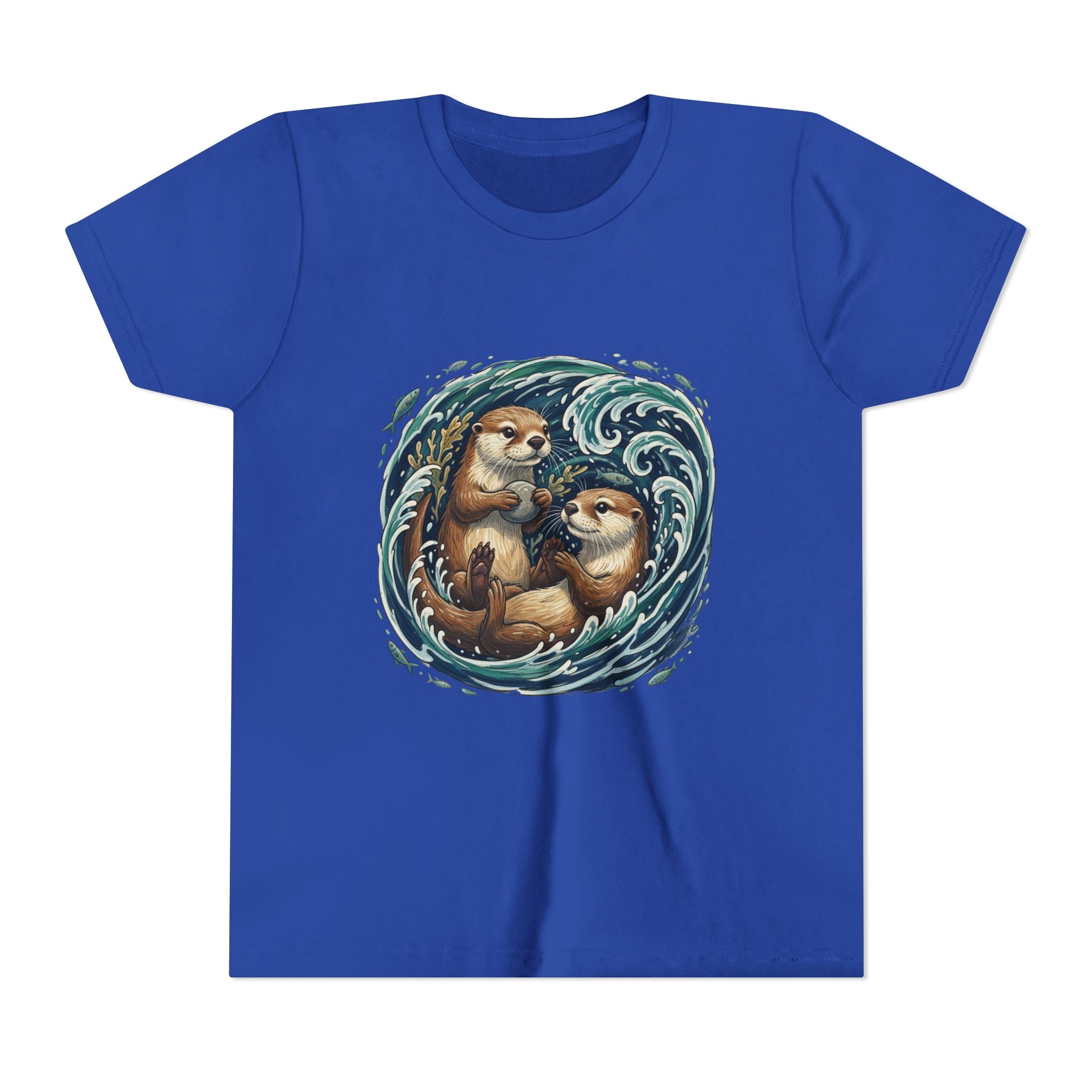 Playful Otters Ocean Waves Youth Tee