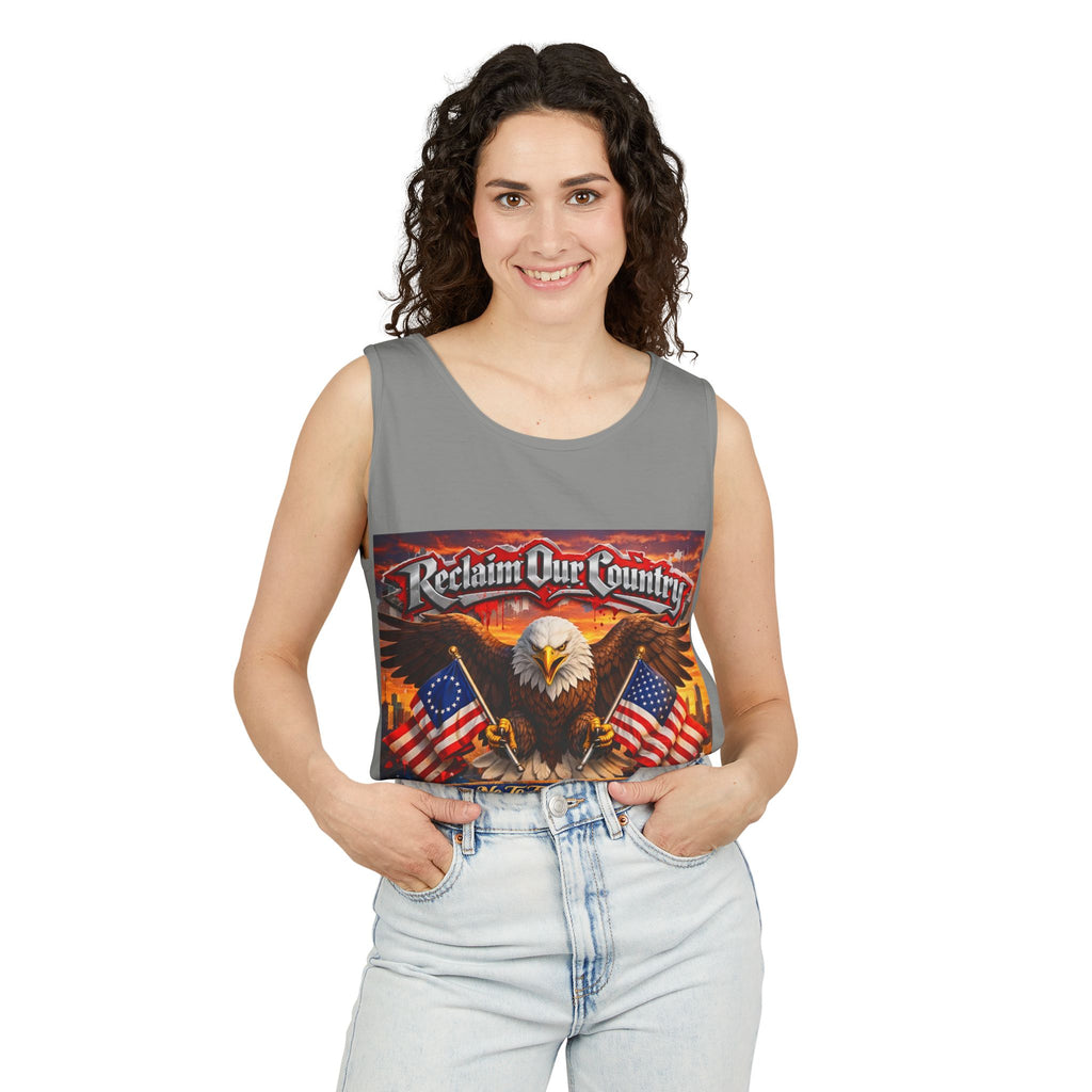 Reclaim Our Country Eagle Tank Top – Patriotic 1776 American Flag Tank
